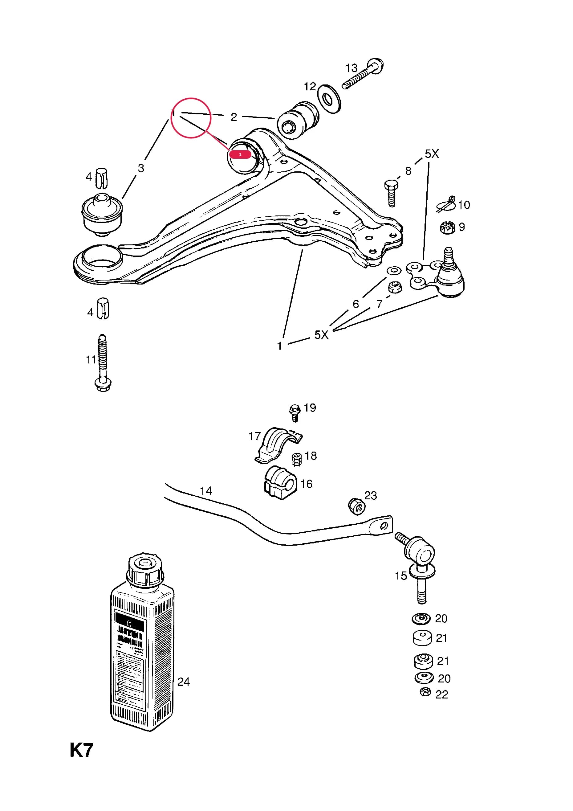 ARM,ASSY.,FRONT SUSPENSION,RH — Opel  ASTRA CLASSIC ( 1999 -  2002) — K FRONT AXLE AND SUSPENSION › 19.FRONT SUSPENSION ARM