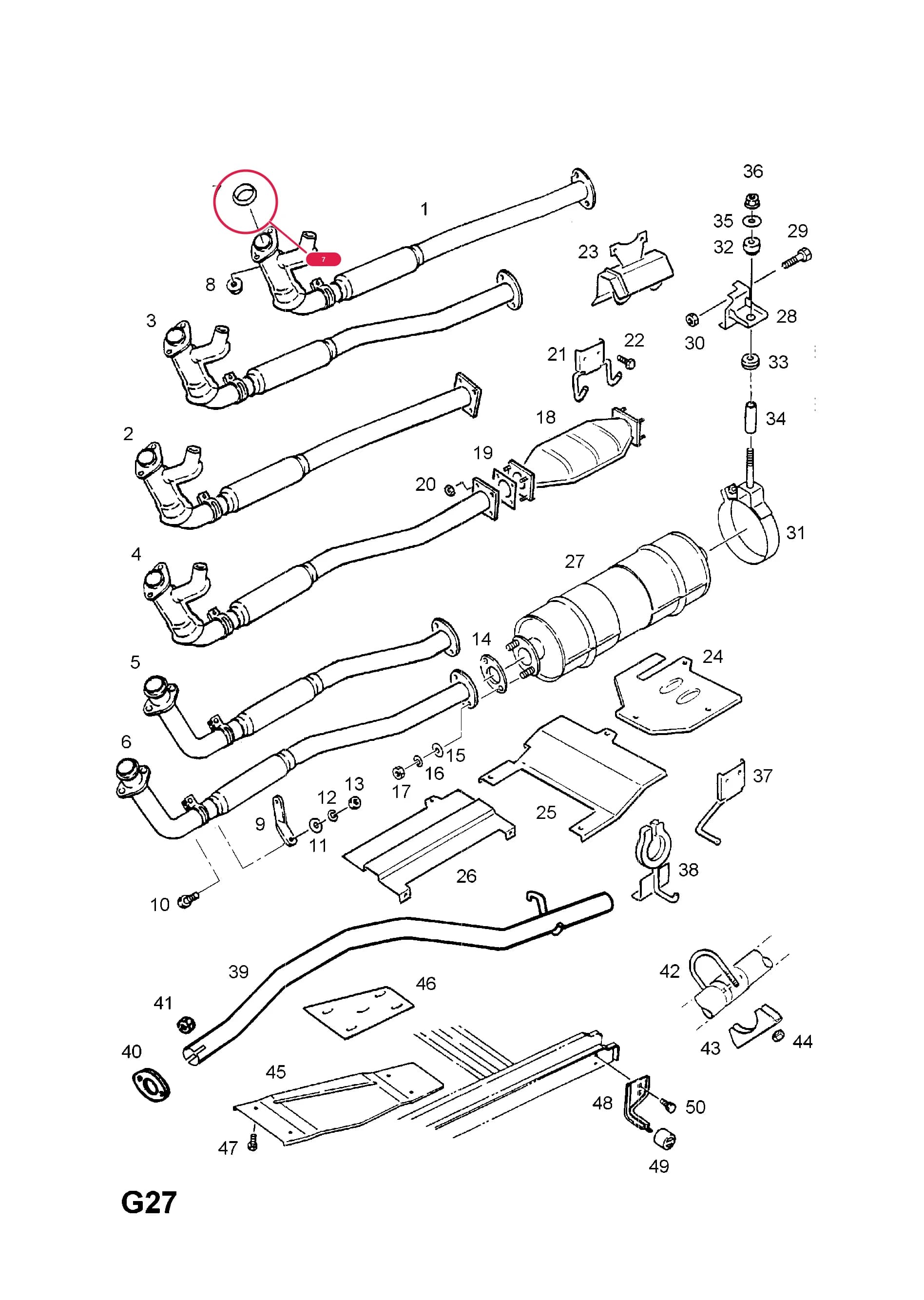 GASKET,FRONT PIPE TO MANIFOLD (NLS.- USE 97069287   8 54 955) — Opel  EUROMIDI ( 1988 -  1996) — G FUEL AND EXHAUST › 34.EXHAUST PIPE,SILENCER AND CATALYTIC CONVERTER