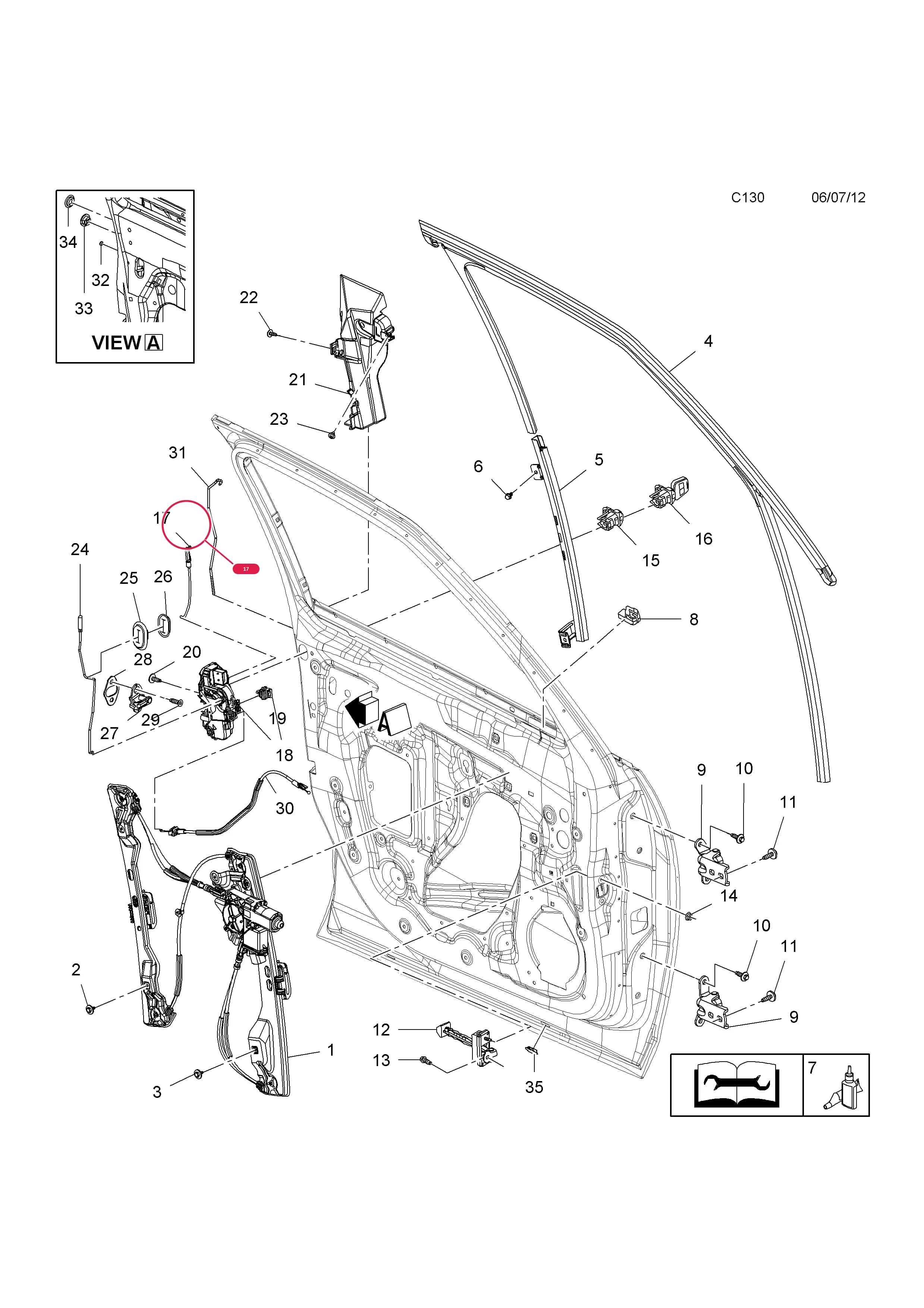 ROD,OPERATING,LOCK BARREL,LH-LHD — Opel  ZAFIRA-C ( 2012 - ) — C BODY INTERIOR FITTINGS › 10 FRONT DOOR FITTINGS