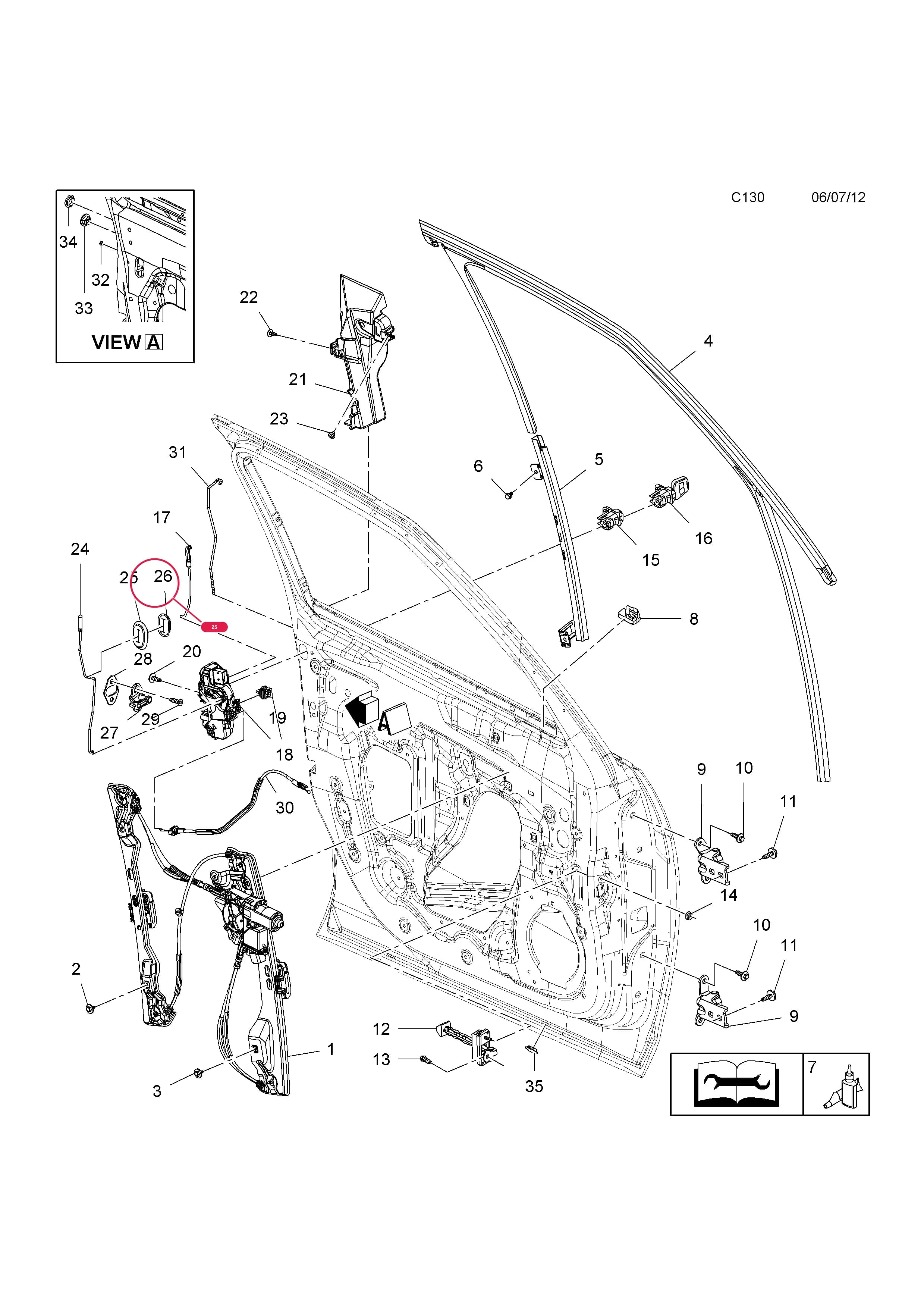 SHIELD, LOCK OPERATING ROD — Opel  ZAFIRA-C ( 2012 - ) — C BODY INTERIOR FITTINGS › 10 FRONT DOOR FITTINGS