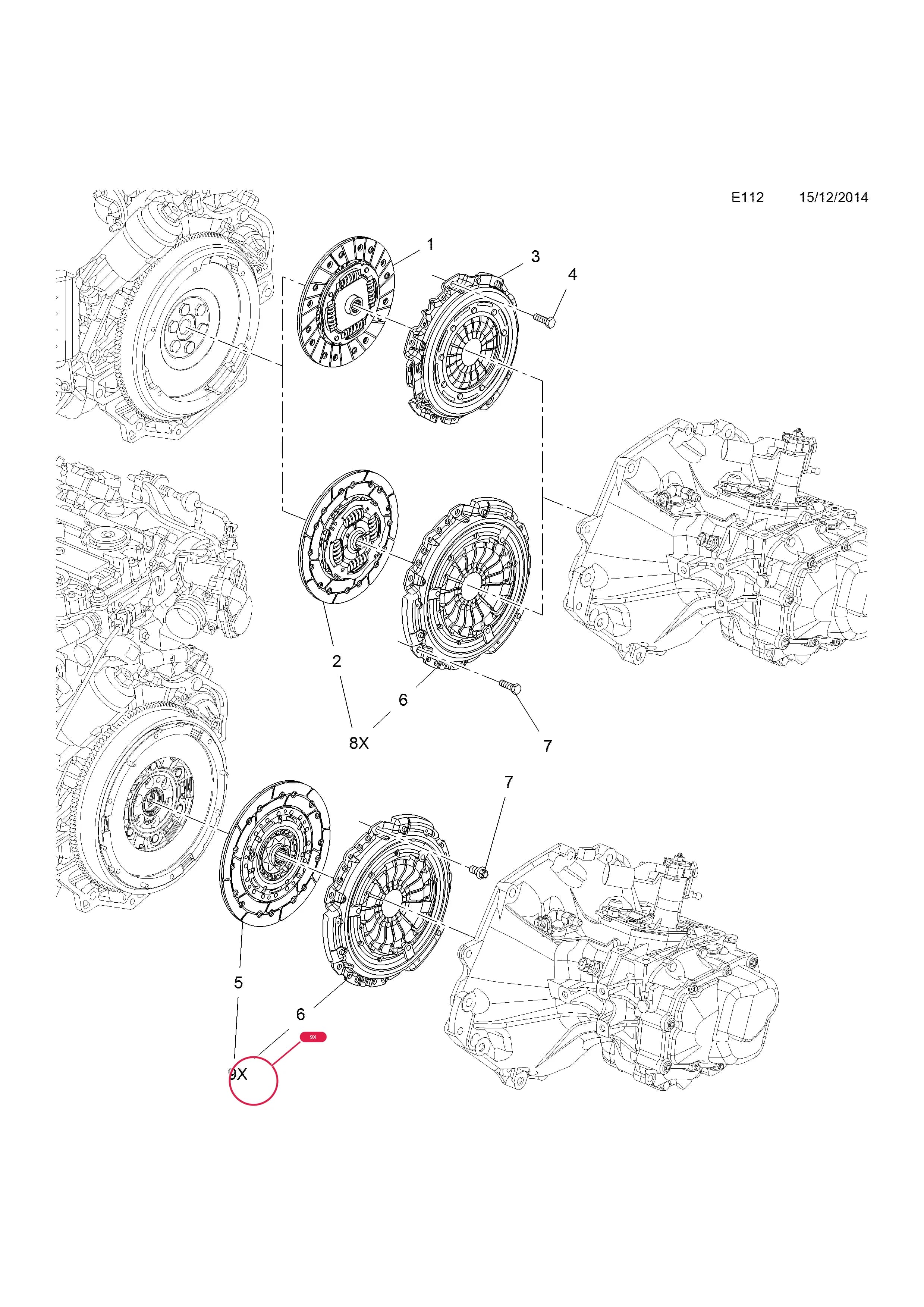KIT,CLUTCH — Opel  MERIVA-B ( 2010 - ) — E ENGINE AND CLUTCH › 1 A14XER[LDD],A14NEL[LUH],A14NET[LUJ],B14XER[LDD],B14NEL[LUH],B14NET[LUJ] PETROL ENGINES