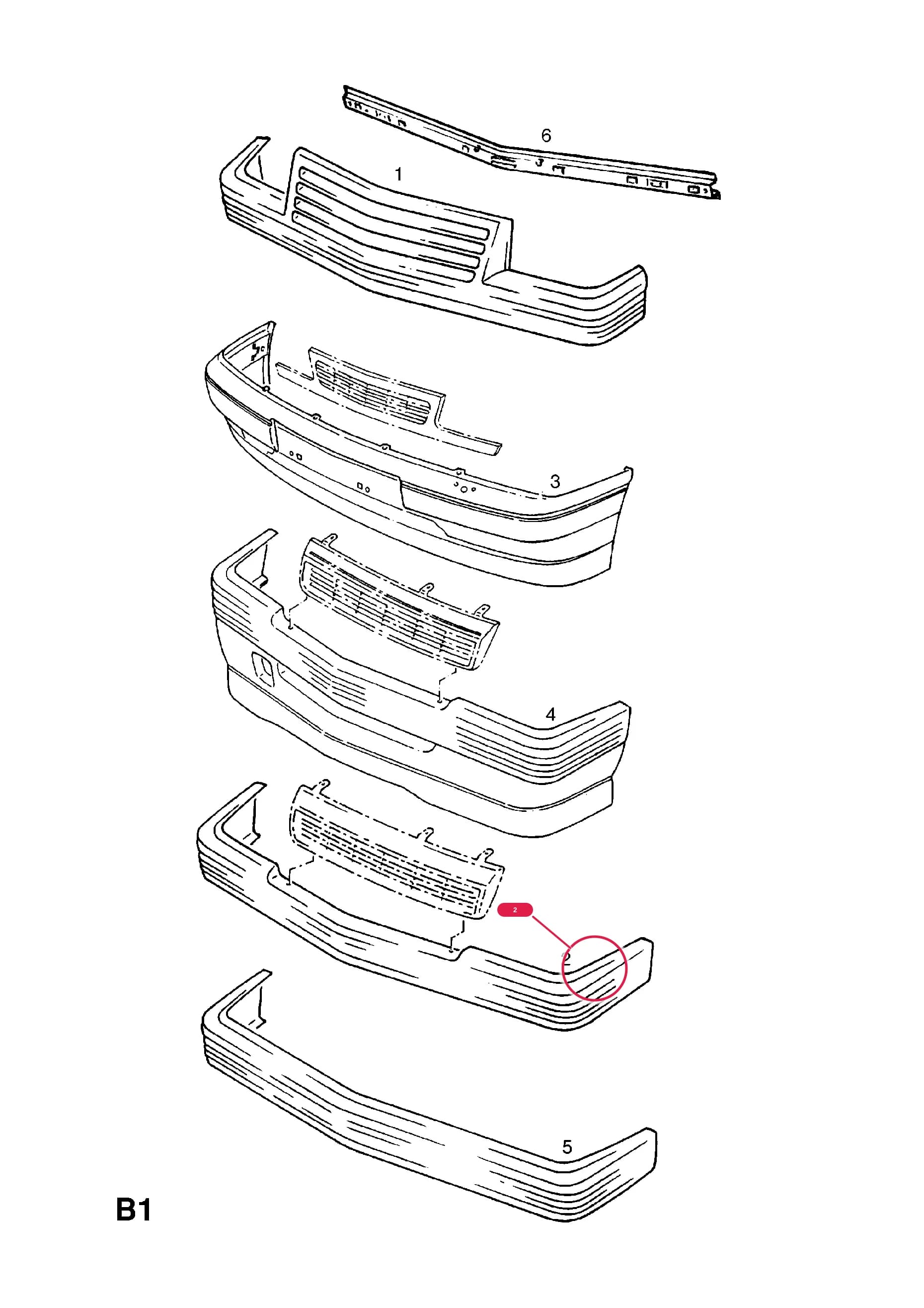BUMPER,ASSY.,FRONT,BLUE/GREY (WITH CARRIER) (NLS.- NO REPLACEMENT PART)Примечание:IF REQUIRED CUT HOLES — Opel  CORSA-A ( 1983 -  1992) — B BODY EXTERIOR FITTINGS › 1 BUMPERS