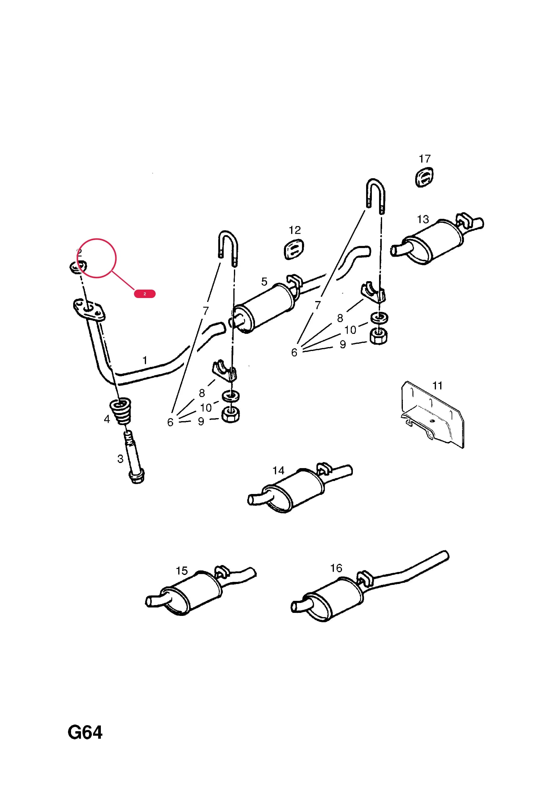 GASKET,41 MM ID.,FRONT PIPE TO MANIFOLD (NLS.- USE 90324047    8 54 945) — Opel  CORSA-A ( 1983 -  1992) — G FUEL AND EXHAUST › 68.10S[LP5] PETROL ENGINE