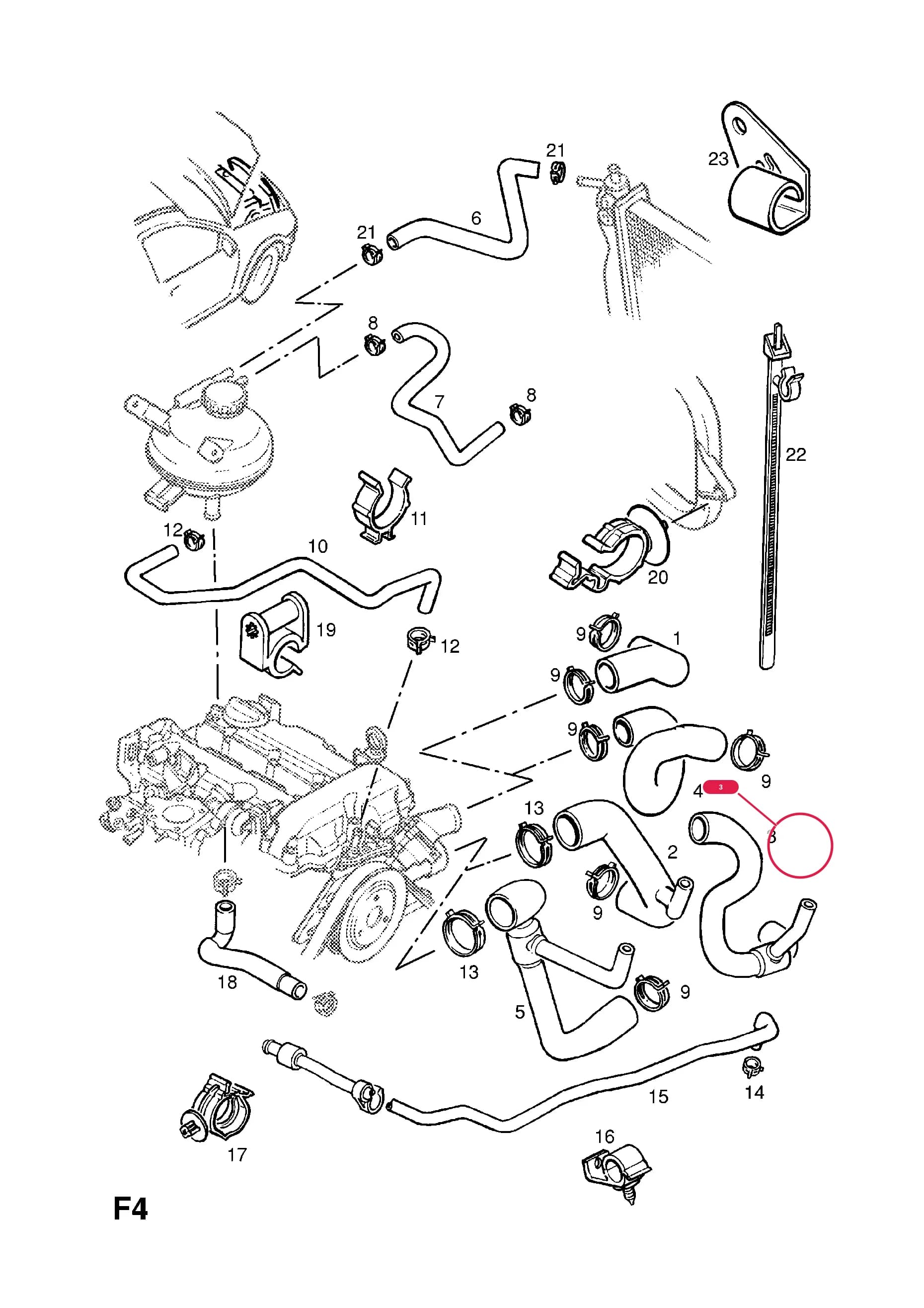 HOSE,RADIATOR OUTLETПримечание:EXC.AIR CONDITIONING — Opel  CORSA-B ( 1993 -  2002) — F COOLING › 11.X10XE[LW3] ENGINE