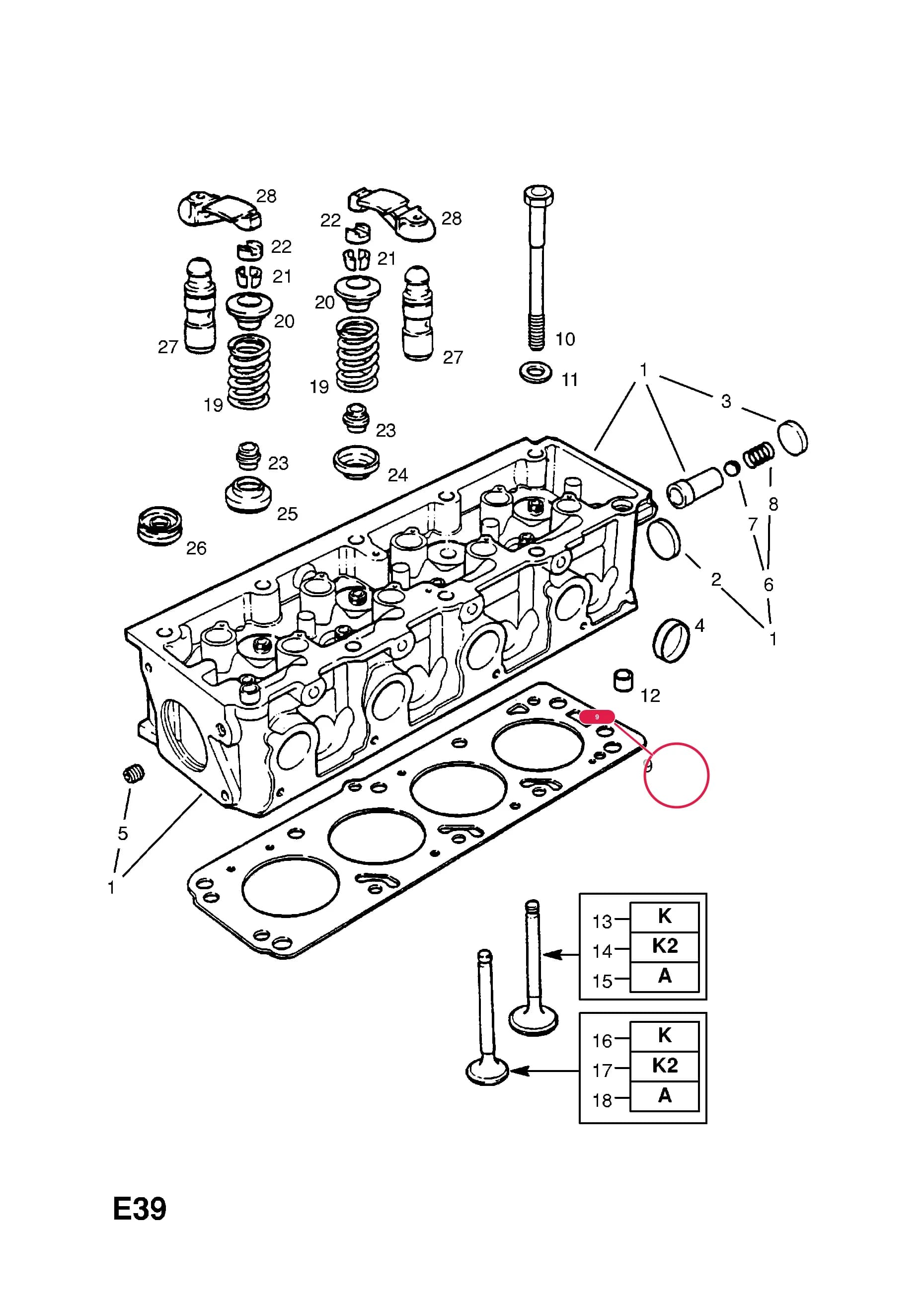 GASKET,CYLINDER HEAD — Opel  ASTRA-F ( 1992 -  1998) — E ENGINE AND CLUTCH › 3 16LZ2[L74],16NZ2[L74] PETROL ENGINES
