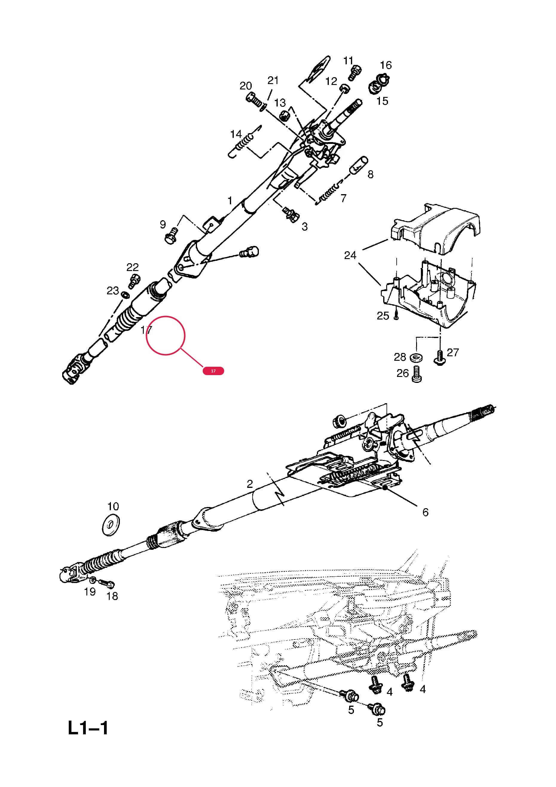 SHAFT AND COUPLING,ASSY.,LOWER,LHD  (PRODUCTION NO. 97085237) — Opel  FRONTERA-A ( 1992 -  1998) — L STEERING › 26.STEERING COLUMN (CONTD.)