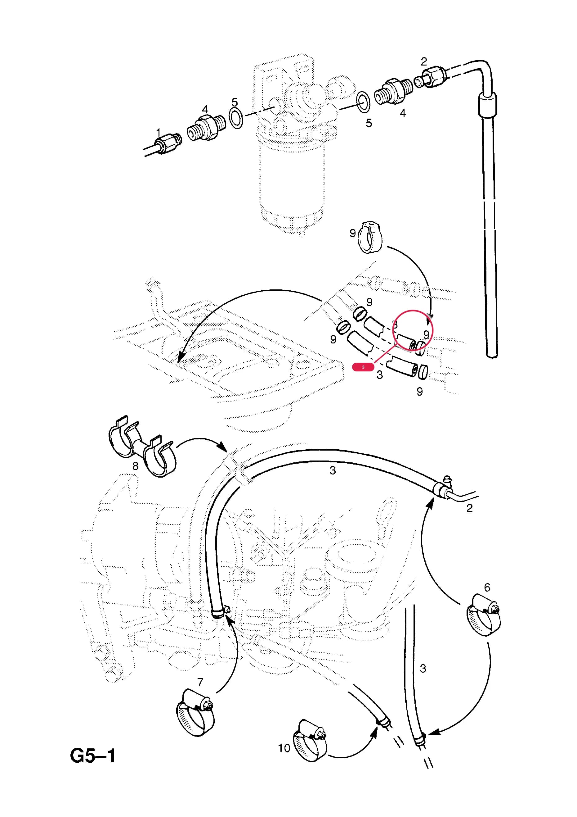 HOSE,FUEL FEED AND RETURN (NS.) (NLS.- NO REPLACEMENT PART) — Opel  FRONTERA-A ( 1992 -  1998) — G FUEL AND EXHAUST › 119.FUEL PIPES AND FITTINGS (CONTD.)