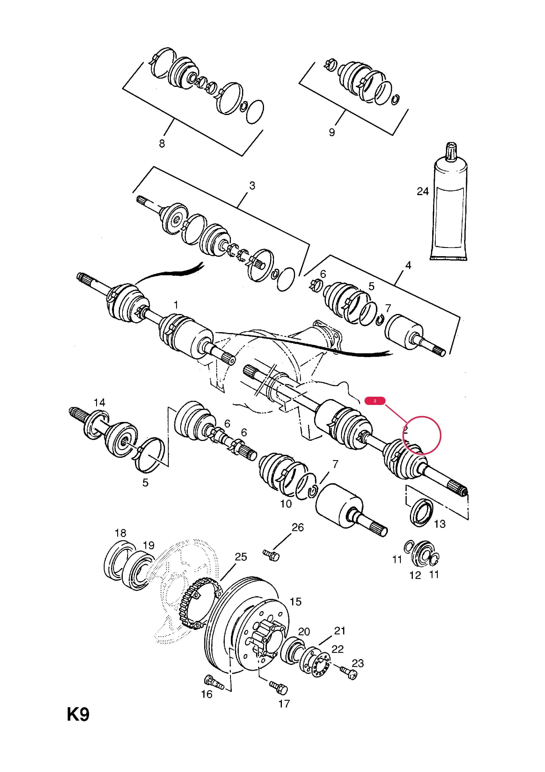 SHAFT,ASSY.,AXLE,LH (NLS.- USE 97139096    3 01 111) — Opel  FRONTERA-A ( 1992 -  1998) — K FRONT AXLE AND SUSPENSION › 2 FRONT AXLE - C24NE[LU6] PETROL AND 23TD DIESEL ENGINES