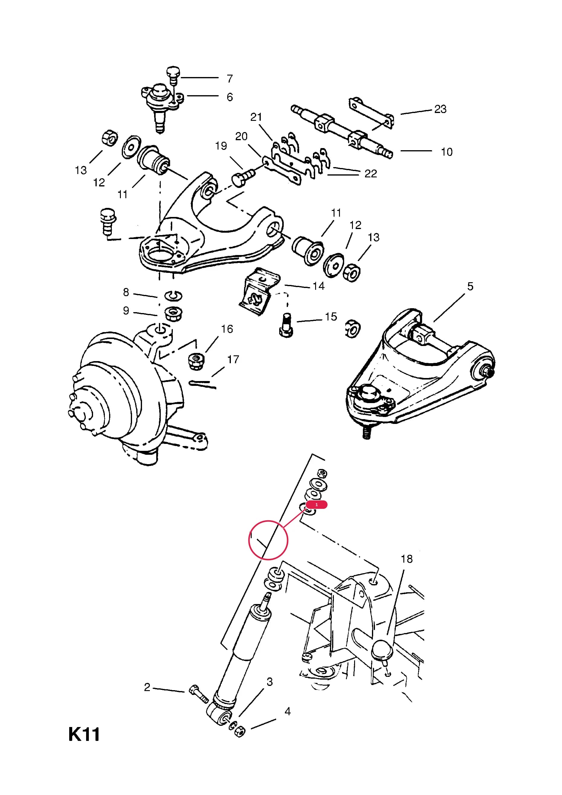 SHOCK ABSORBER,ASSY. (NLS.- USE 72081311    3 42 020) — Opel  FRONTERA-A ( 1992 -  1998) — K FRONT AXLE AND SUSPENSION › 4 FRONT SUSPENSION