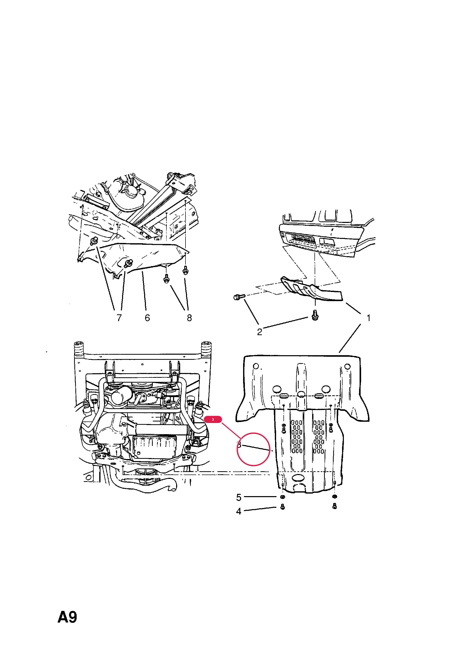 UNDERGUARD,ASSY.,ENGINE SUMP (NLS.- NO REPLACEMENT PART) — Opel  FRONTERA-A ( 1992 -  1998) — A BODY SHELL AND PANELS › 3 CHASSIS FRAME