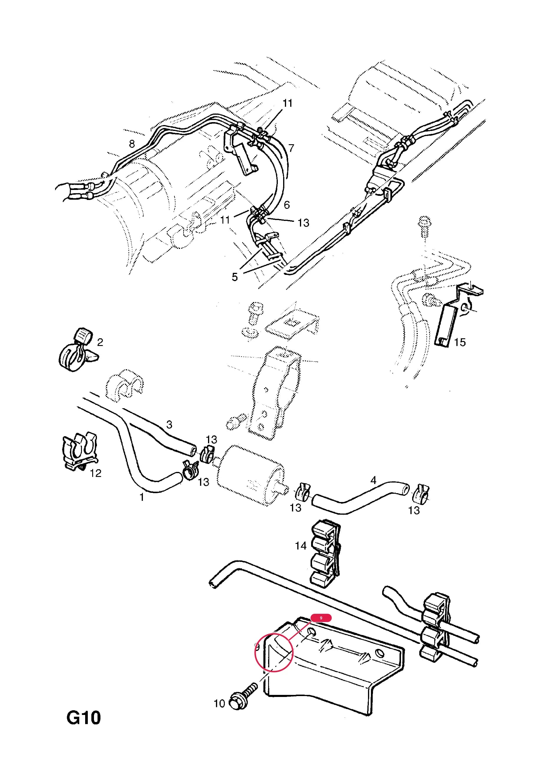 PROTECTOR,HEAT,FUEL HOSE FROM FILTER (NLS.- NO REPLACEMENT PART) — Opel  FRONTERA-B ( 1999 -  2004) — G FUEL AND EXHAUST › 58.FUEL PIPES AND FITTINGS (CONTD.)