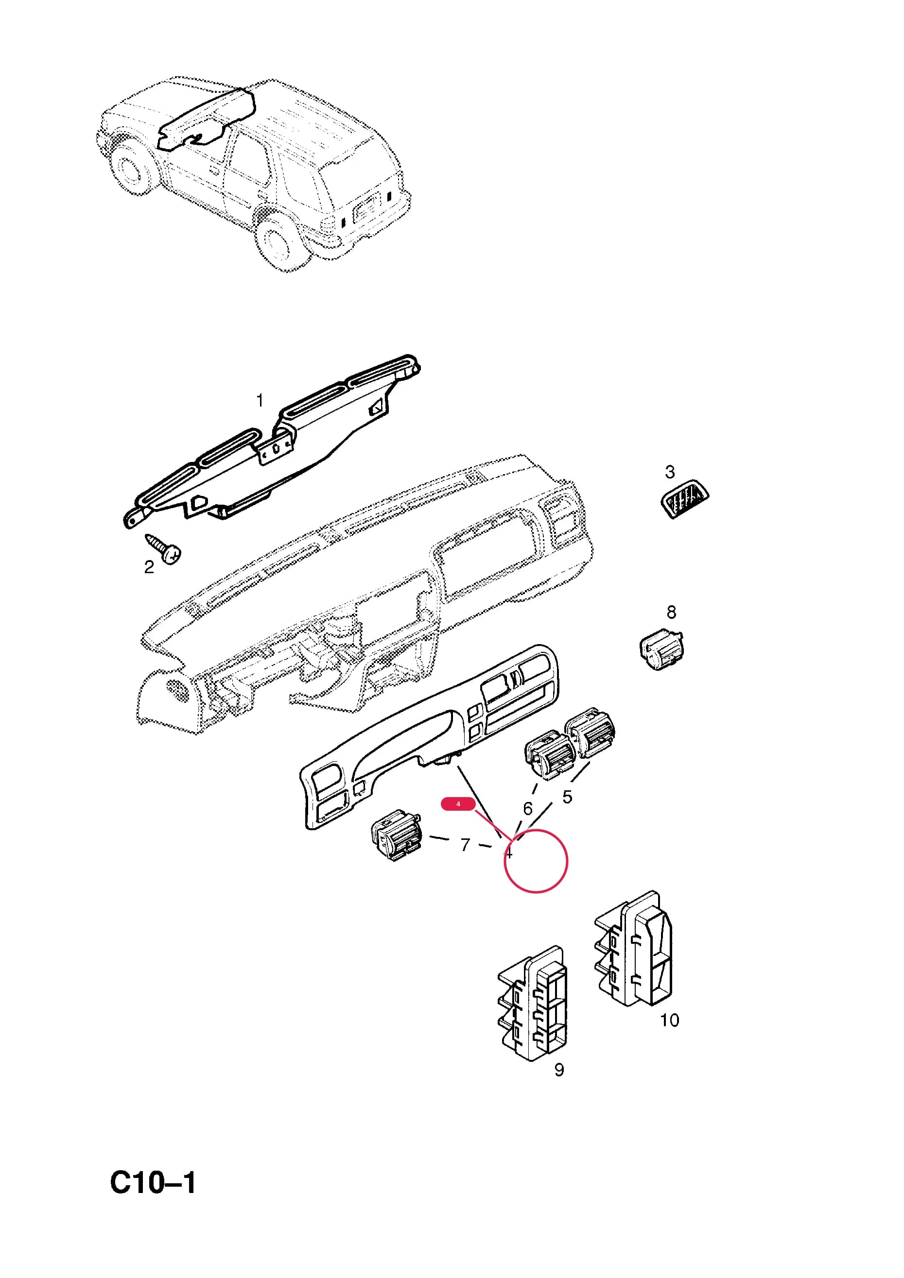COVER,INSTRUMENT PANEL,LHD — Opel  FRONTERA-B ( 1999 -  2004) — C BODY INTERIOR FITTINGS › 6 HEATER AND VENTILATION