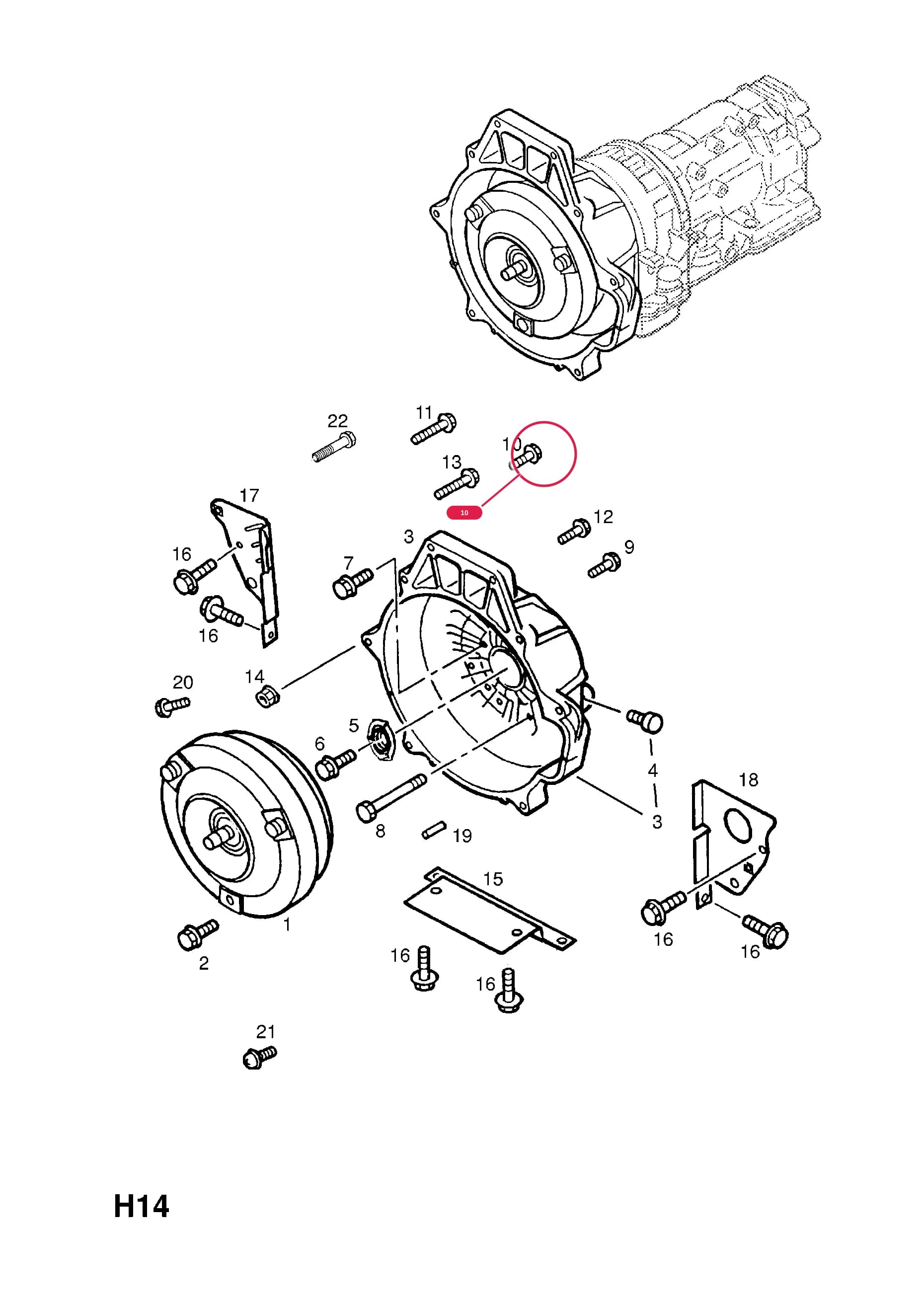 SCREW,HEX.HD.,M12 X 40,TRANSMISSION TO CYLINDER BLOCK,LH (NLS.- NO REPLACEMENT PART) — Opel  FRONTERA-B ( 1999 -  2004) — H TRANSMISSION › 3 AUTOMATIC TRANSMISSION
