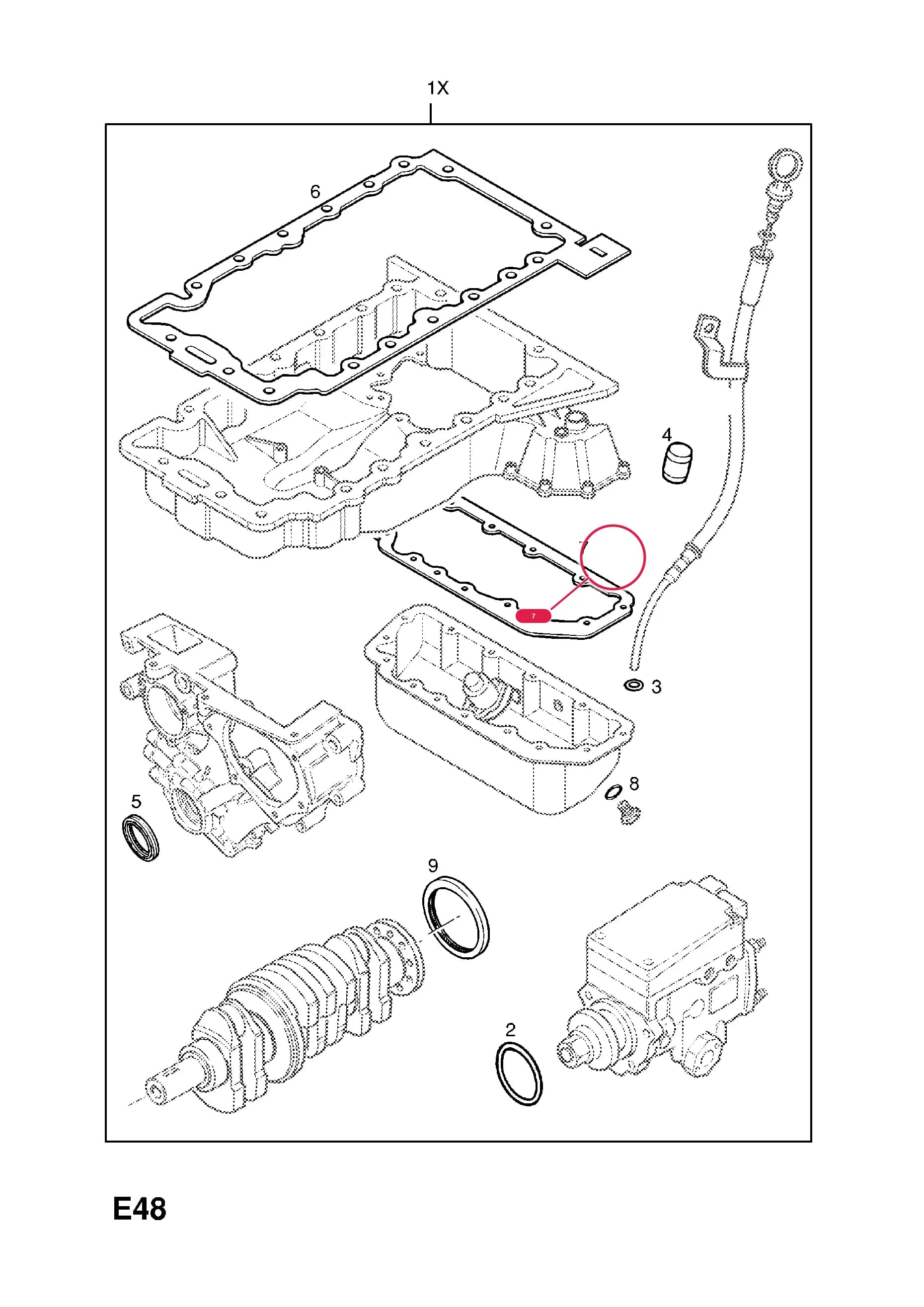 -GASKET,OIL PAN TO CARRIER — Opel  FRONTERA-B ( 1999 -  2004) — E ENGINE AND CLUTCH › 3 X22DTH,Y22DTH[LL9] TURBO-DIESEL ENGINES