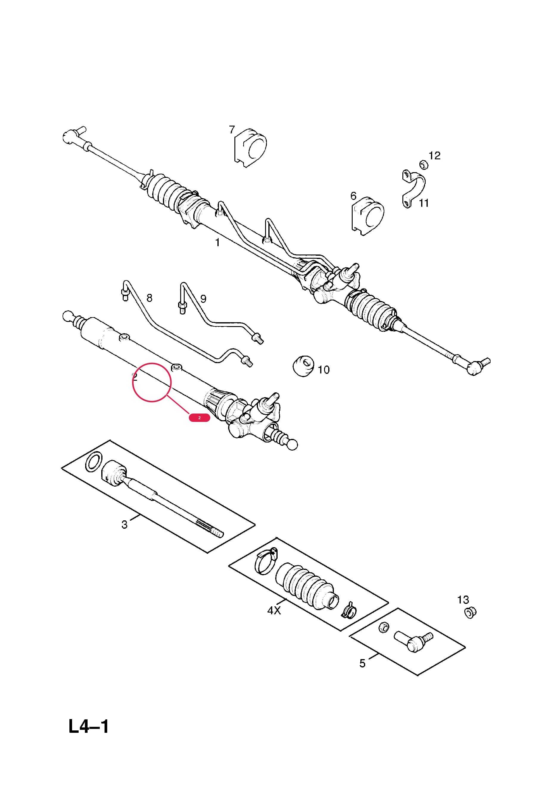 -GEAR,ASSY.,STEERING,LESS TIE RODS,LHD — Opel  FRONTERA-B ( 1999 -  2004) — L STEERING › 18.STEERING GEAR (CONTD.)