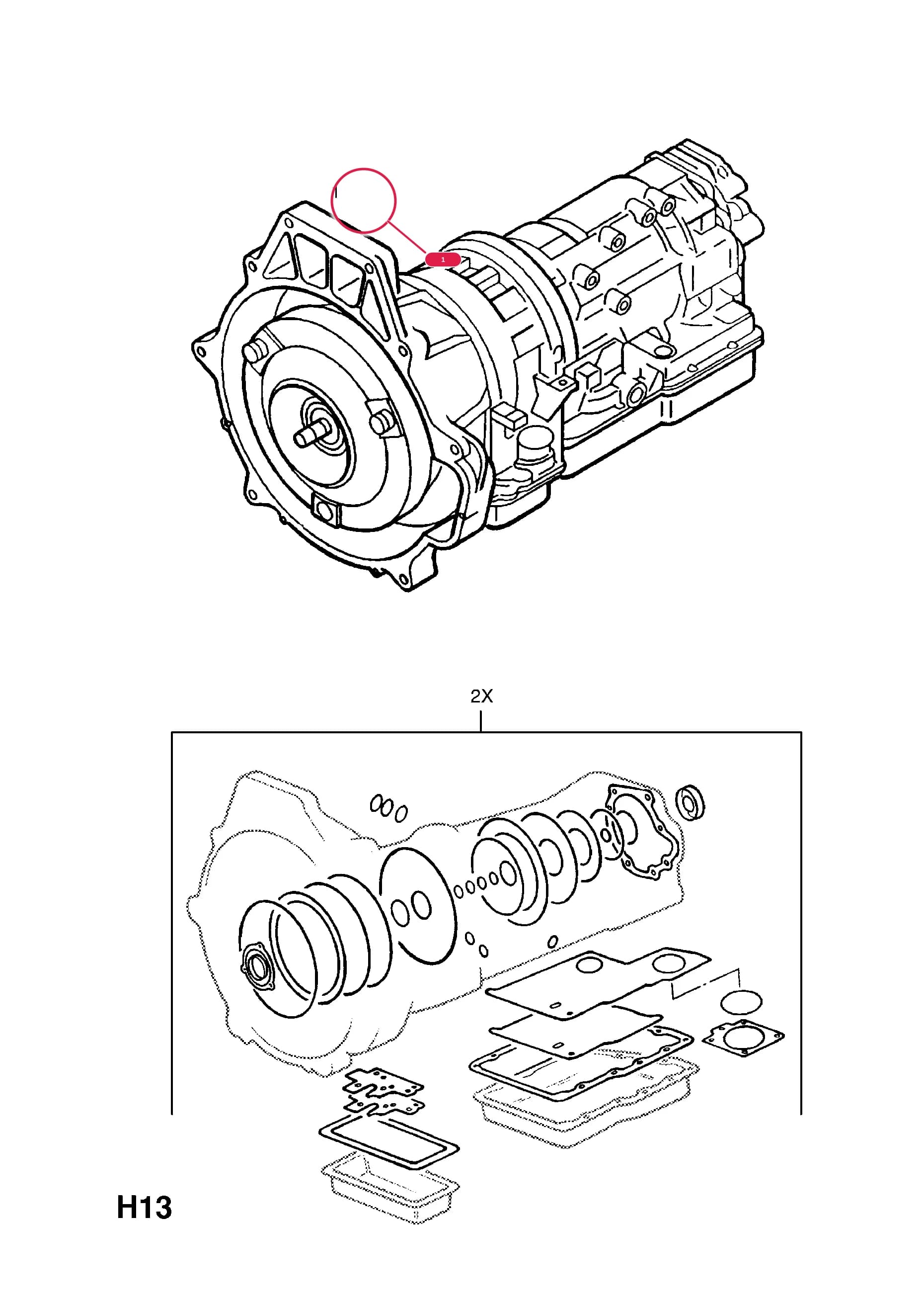 TRANSMISSION,ASSY. (NLS.- USE 96042228  7 01 058) (EXCHANGE PART 96042228    7 01 058 OPEL) — Opel  FRONTERA-B ( 1999 -  2004) — H TRANSMISSION › 3 AUTOMATIC TRANSMISSION