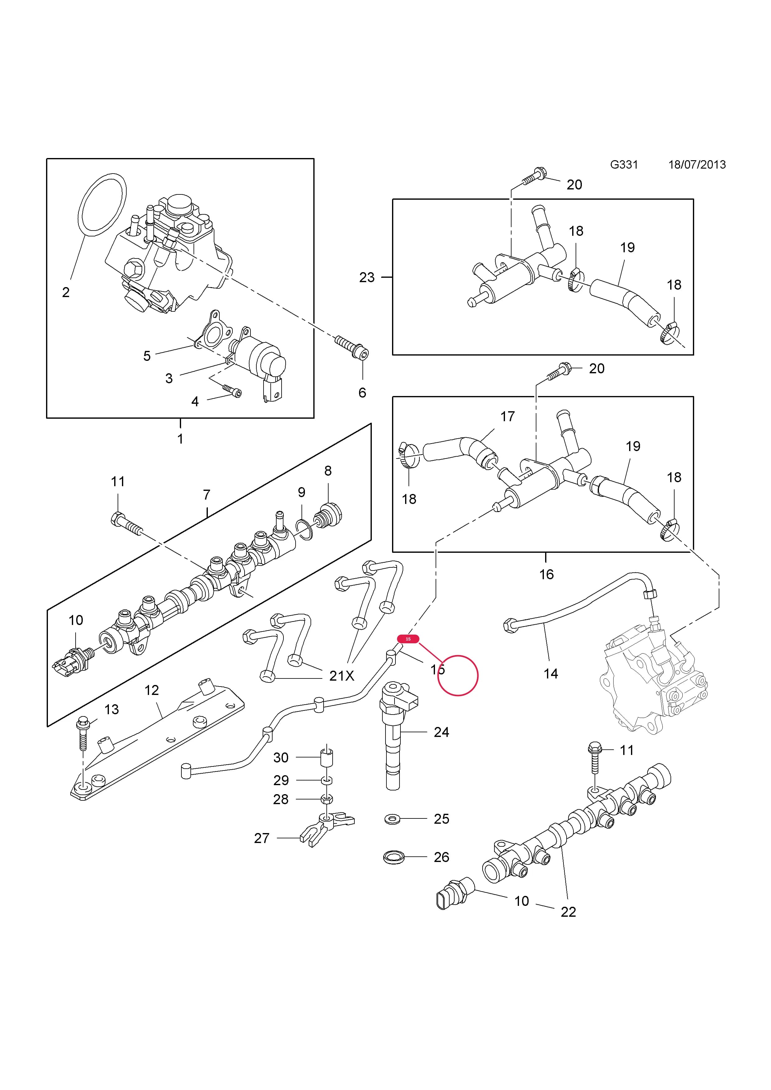 PIPE,ASSY.,FUEL LEAK OFF  (PRODUCTION NO. 55245385) — Opel  COMBO-D ( 2012 - ) — G FUEL AND EXHAUST › 2 FUEL SYSTEM