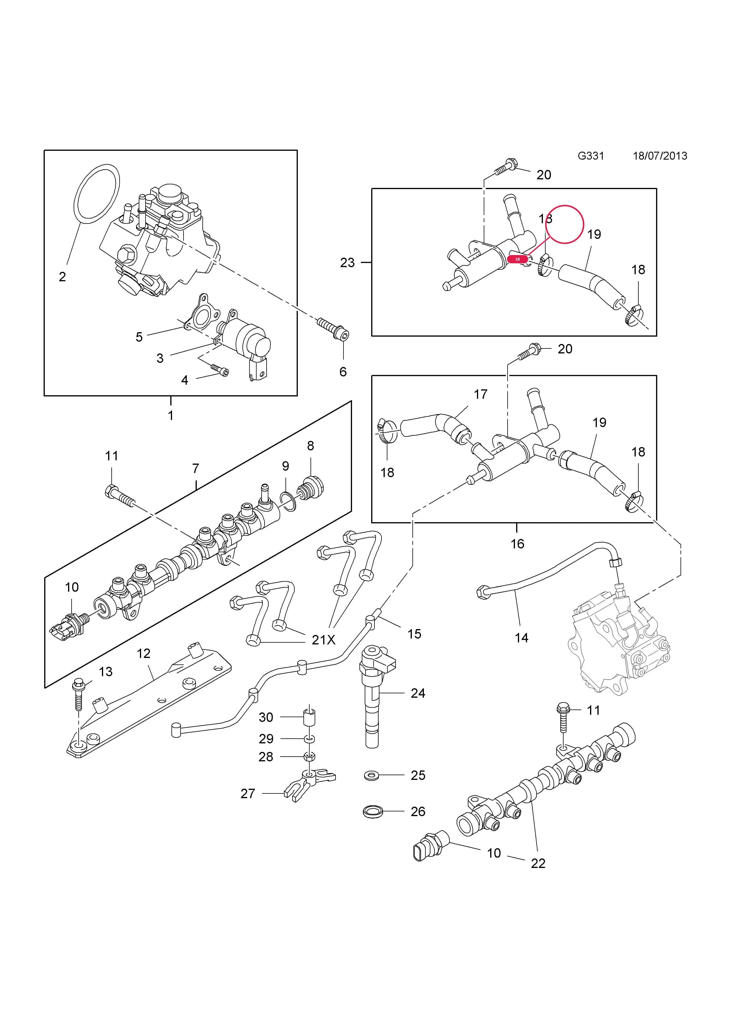 -CLAMP,FUEL RETURN HOSE,13-14MM DIA.,FOR USE WITH 55237690 — Opel  COMBO-D ( 2012 - ) — G FUEL AND EXHAUST › 2 FUEL SYSTEM