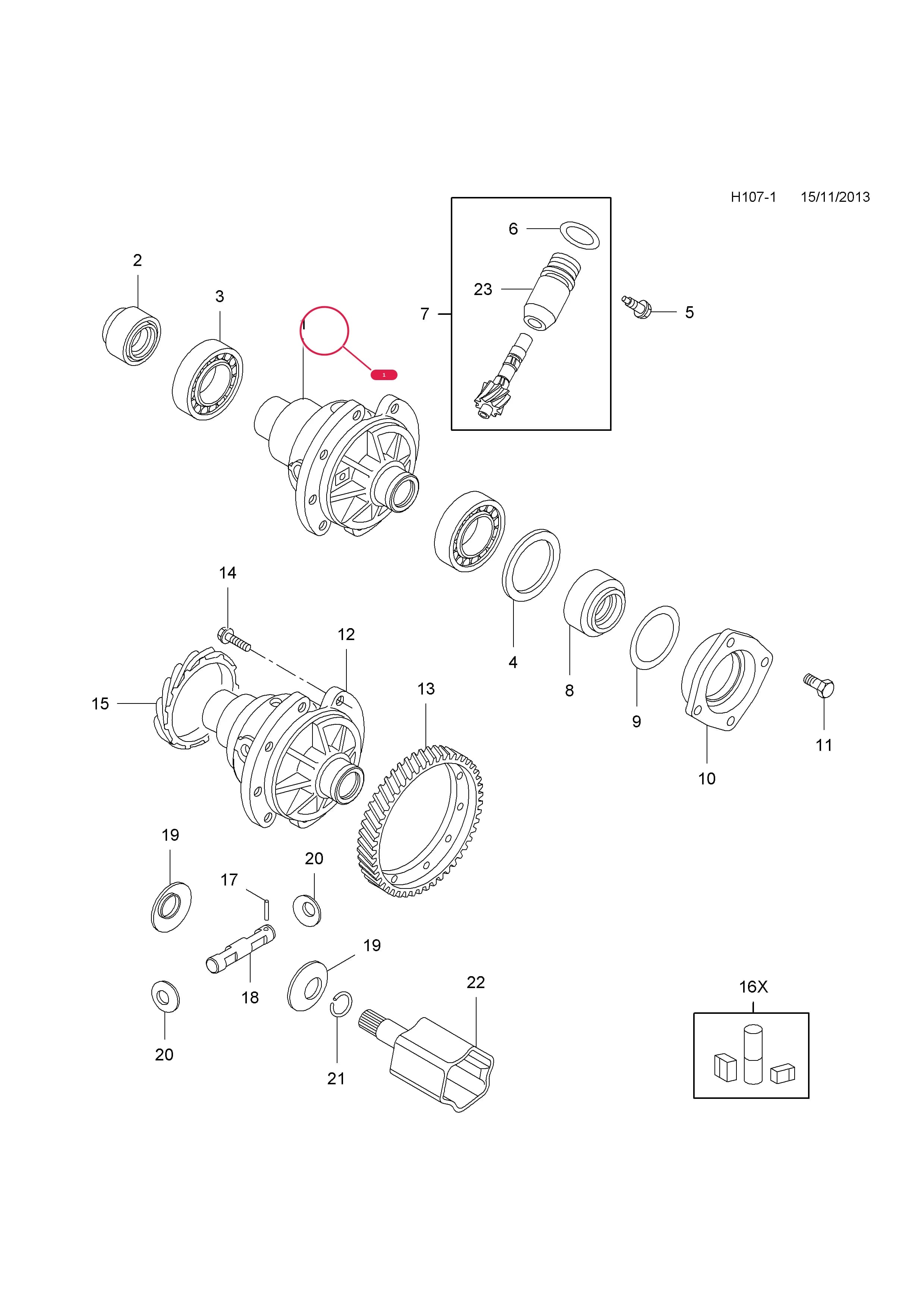 CARRIER,ASSY.,DIFFERENTIAL,COMPLETE — Opel  COMBO-D ( 2012 - ) — H TRANSMISSION › 1 5 SPEED MANUAL TRANSMISSION