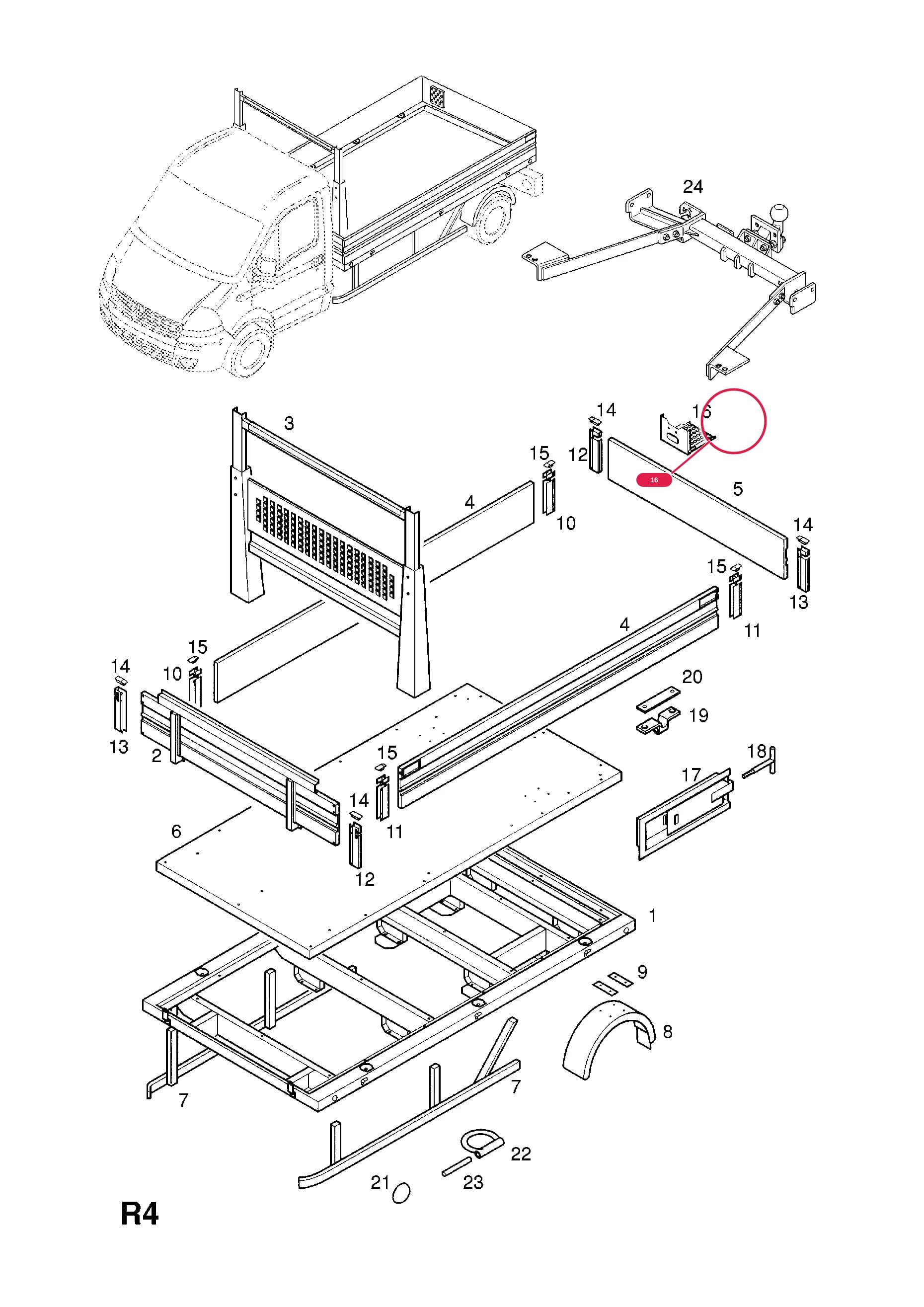 LADDER,FOLD-AWAY STEP TO REAR WALL — Opel  MOVANO-A ( 1999 -  2010) — R SPECIAL OPTIONS / DUAL FUEL › 4 DROP SIDE BODY