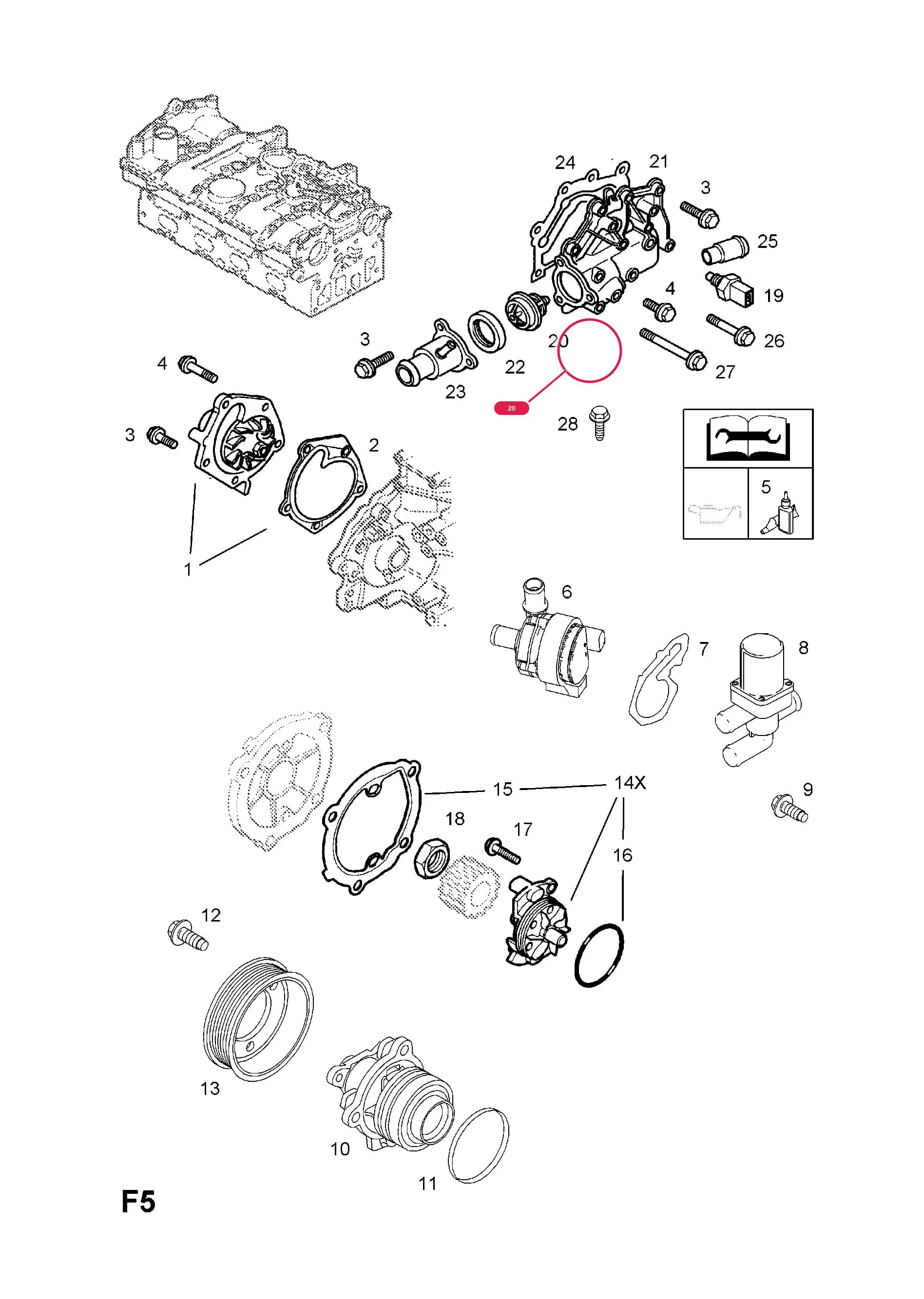 THERMOSTAT,ASSY. (NLS.- USE 93198345  44 34 460) — Opel  VIVARO-A ( 2001 - ) — F COOLING › 42.20P - F4R-720,F4R-820 PETROL ENGINES