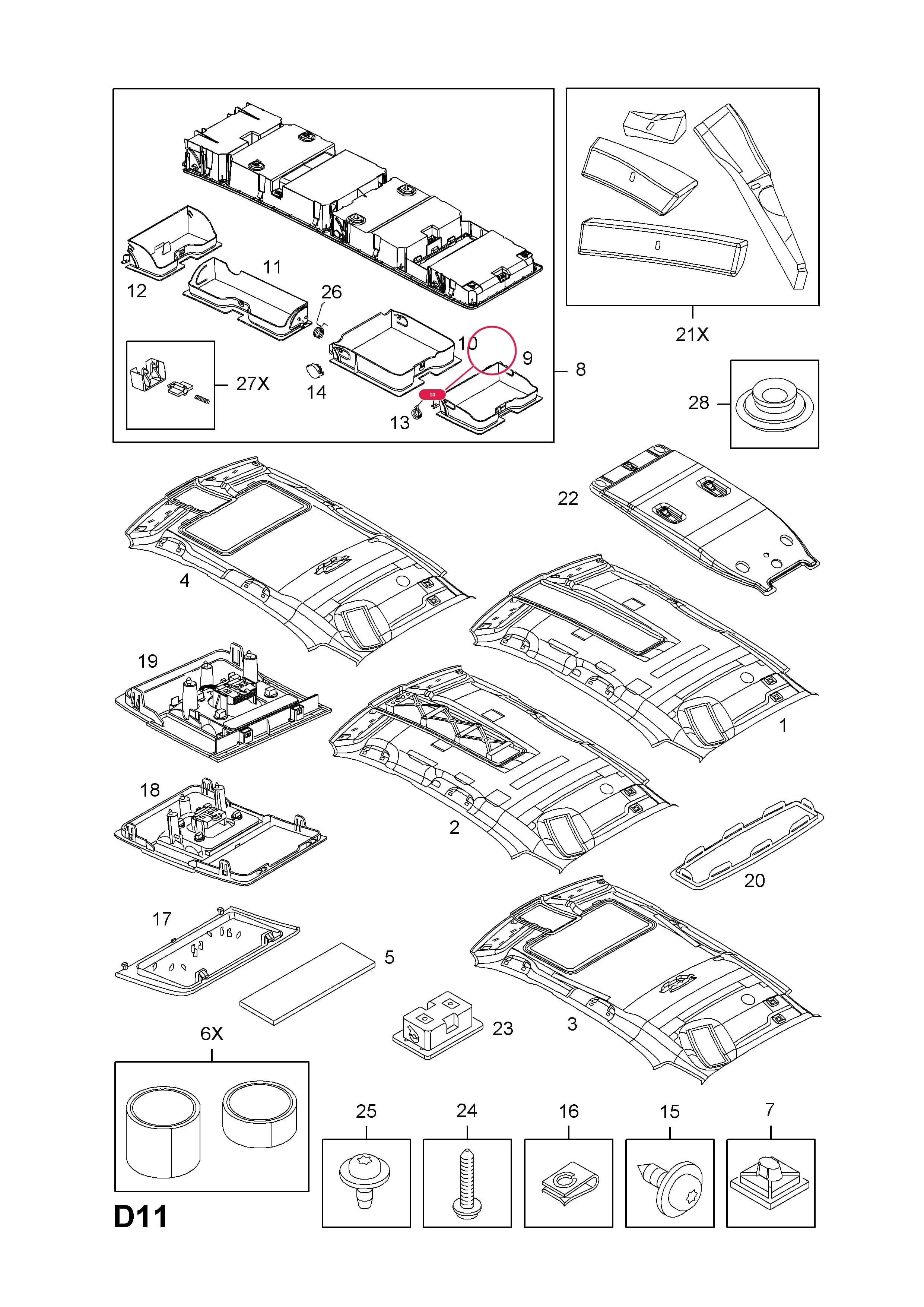 -DOOR,SHELF,HEADLINING,CENTRE,GREY  (PRODUCTION NO. 24466754)Примечание:NOT USED WITH ELECTRIC SUN ROOF — Opel  SIGNUM ( 2003 -  2008) — D BODY INTERIOR TRIM › 5 ROOF AND REAR SHELF TRIM
