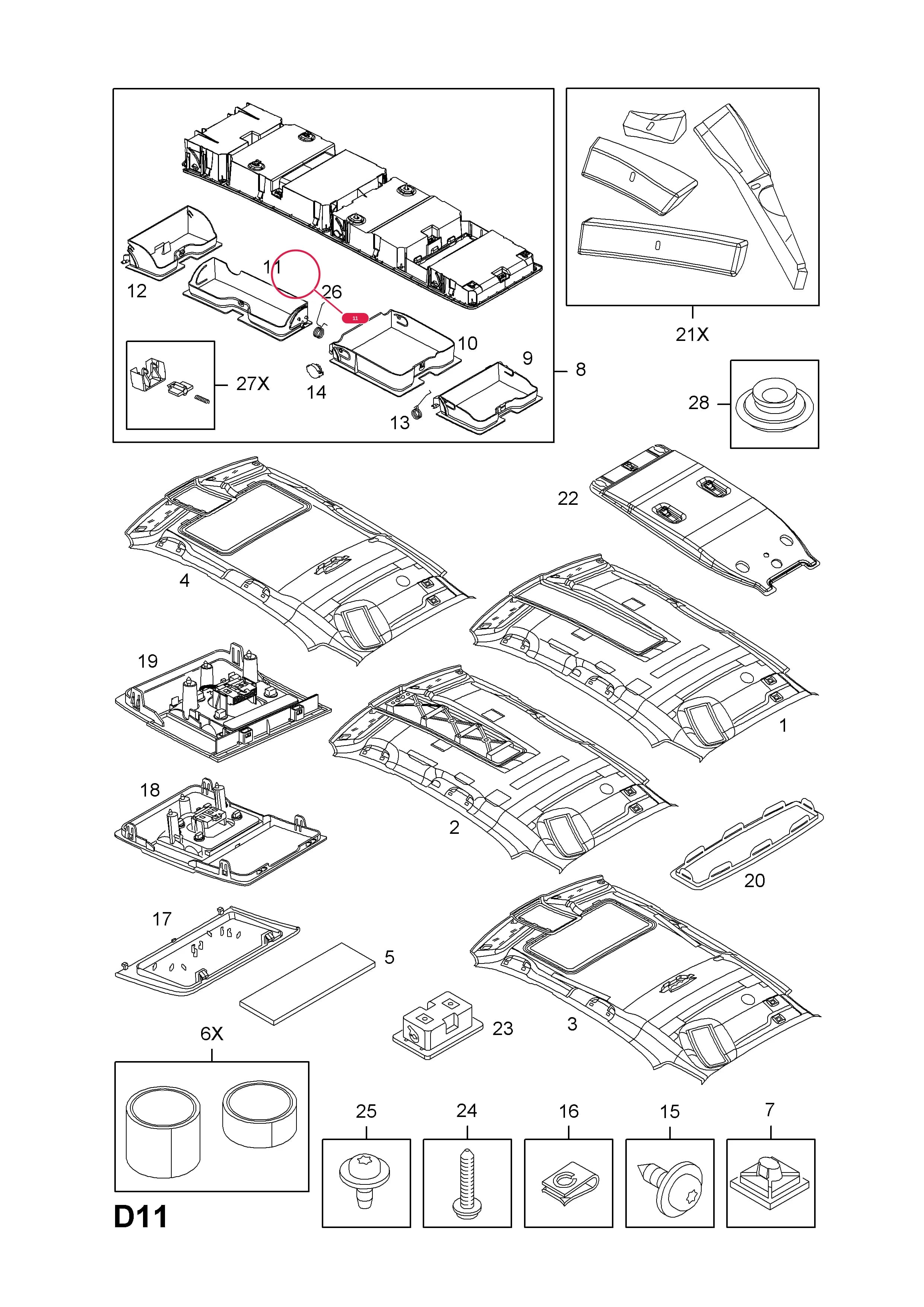 -DOOR,SHELF,HEADLINING,CENTRE,GREY,RH  (PRODUCTION NO. 24466756)Примечание:NOT USED WITH ELECTRIC SUN ROOF — Opel  SIGNUM ( 2003 -  2008) — D BODY INTERIOR TRIM › 5 ROOF AND REAR SHELF TRIM