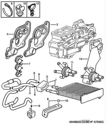 functions — heating / air conditioning › HEATER AND WATER HOSES