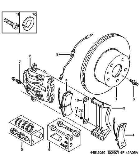 BRAKE PAD KIT FRONT, WITHOUT ASBESTOS, SEE A, Replaced by 4254 51 — mechanical — front brakes › FRONT BRAKES DISC CALIPER FRICTION PAD