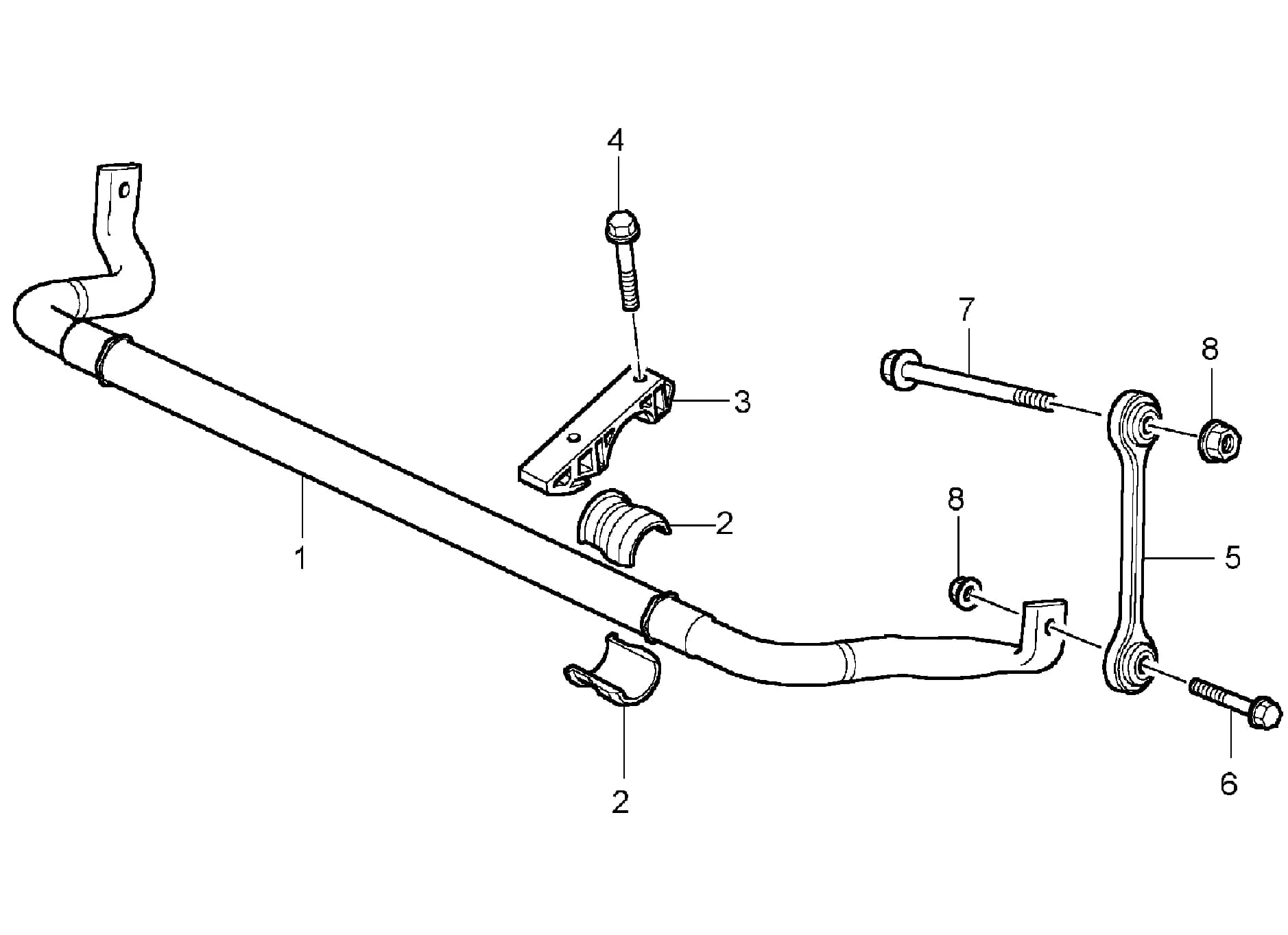 Coupling rod — Cayenne Cayenne 9PA (2003–2006) — Anti-roll bar