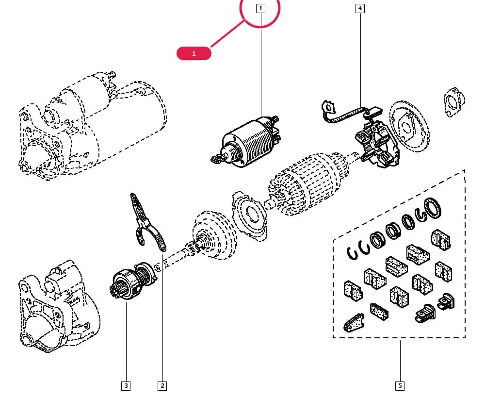 H5A4 — Manual › 16 Starting - Charging / Starter motor details
