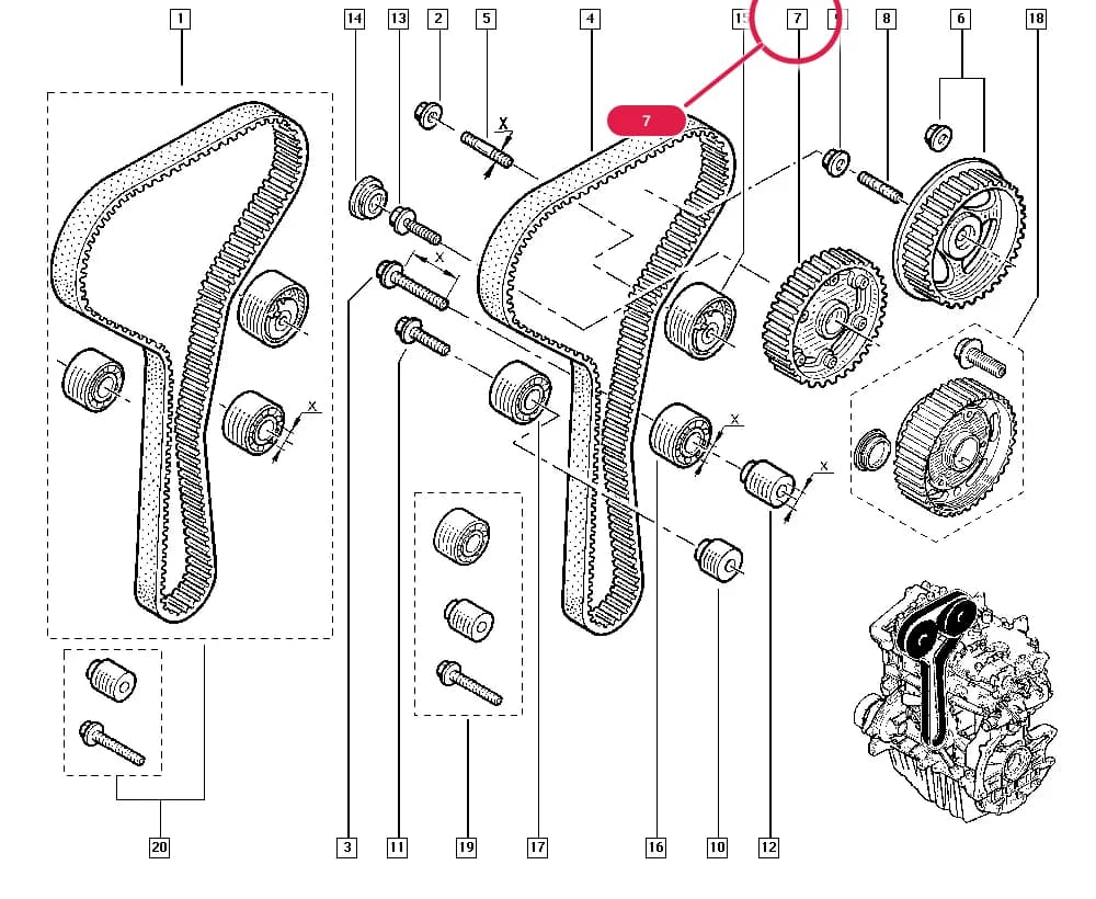 JE00 — Manual › 11 Upper engine / Valve timing