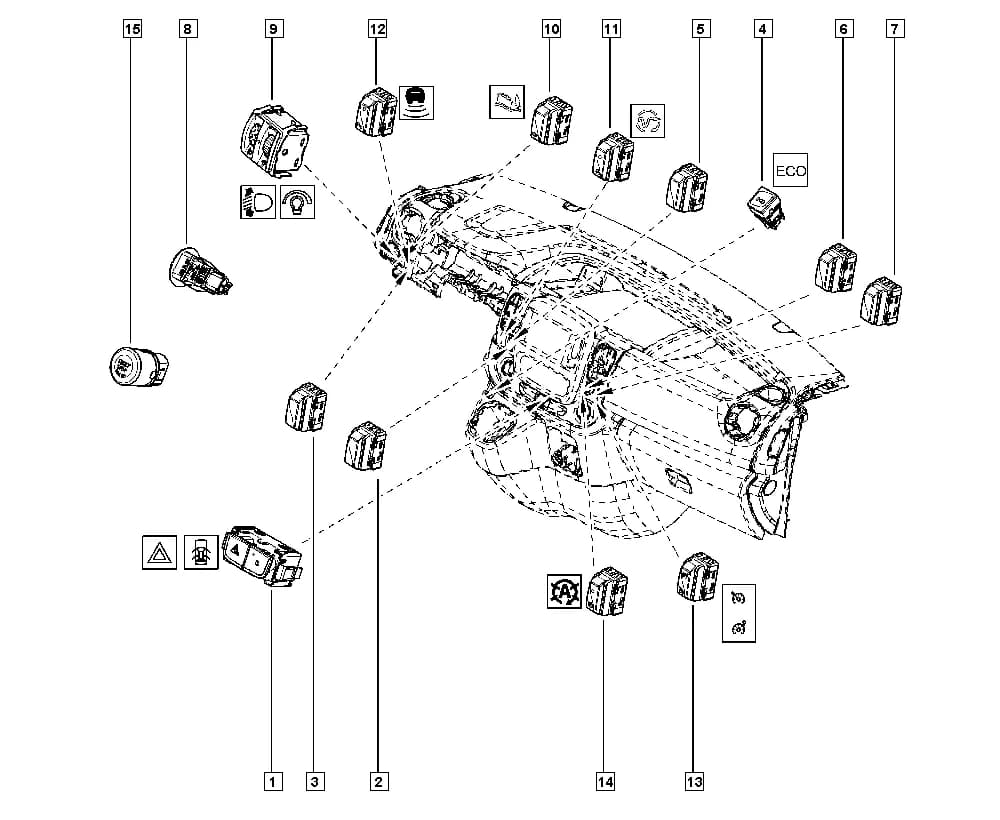 NFAB = S or NFAB = V — EGMG — Upholstery - Electricity › 84 Controls - Signalling / Switches