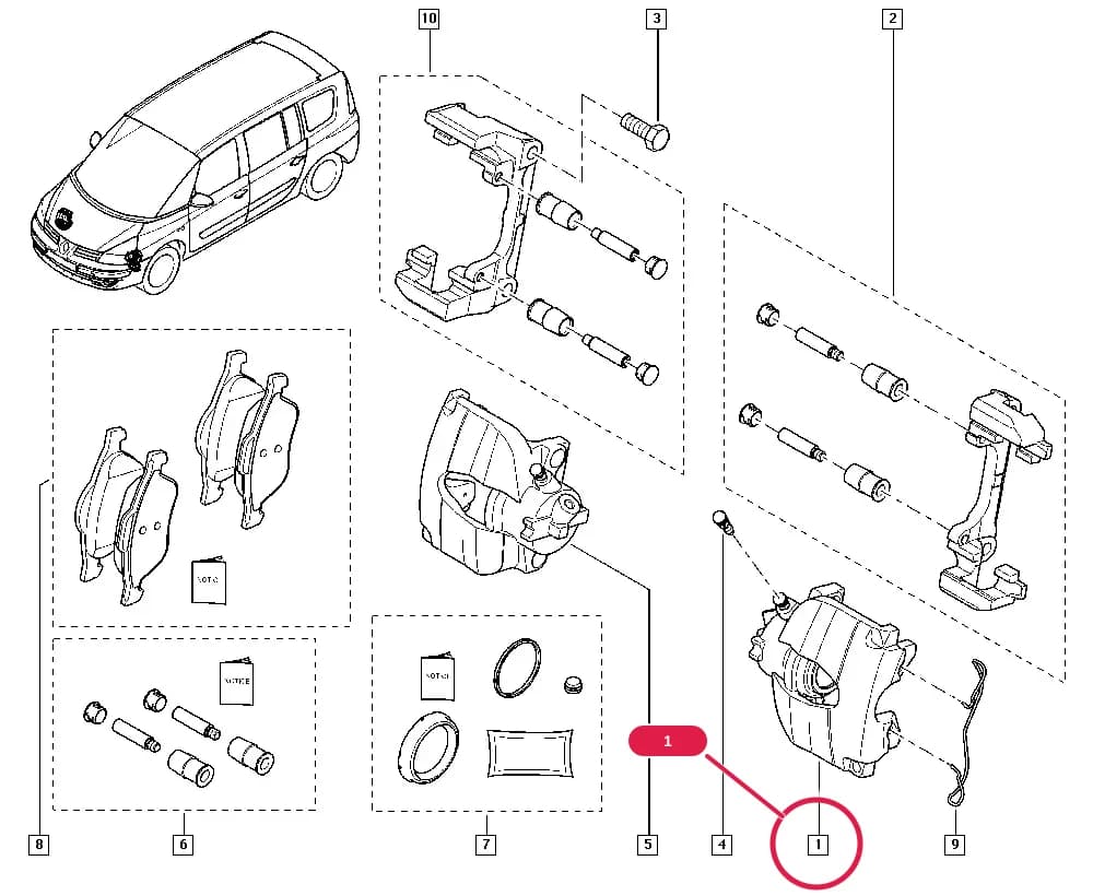 JK01 — Manual › 32 Non bearing front elements / Brake calipers