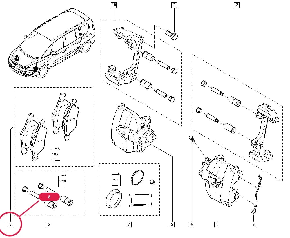 JK01 — Manual › 32 Non bearing front elements / Brake calipers