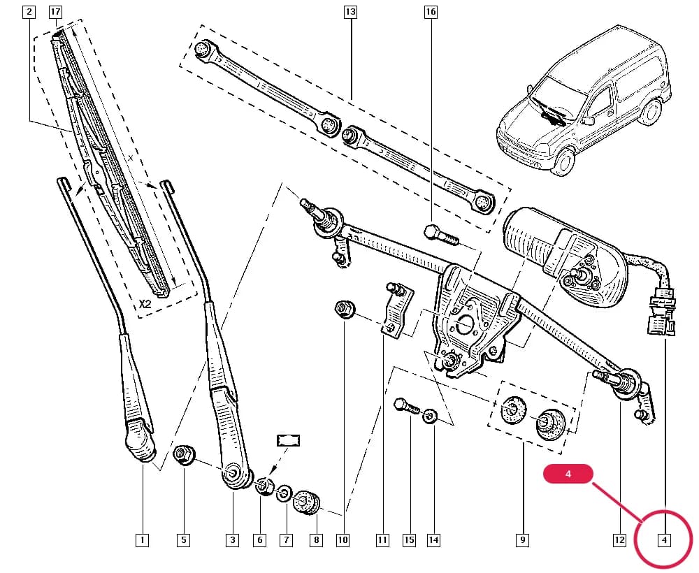 FC01 — Upholstery - Electricity › 85 Screen wipers / Wipers