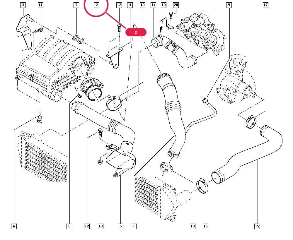 FH04 — Manual › 13 Fuel supply / Air filter hoses