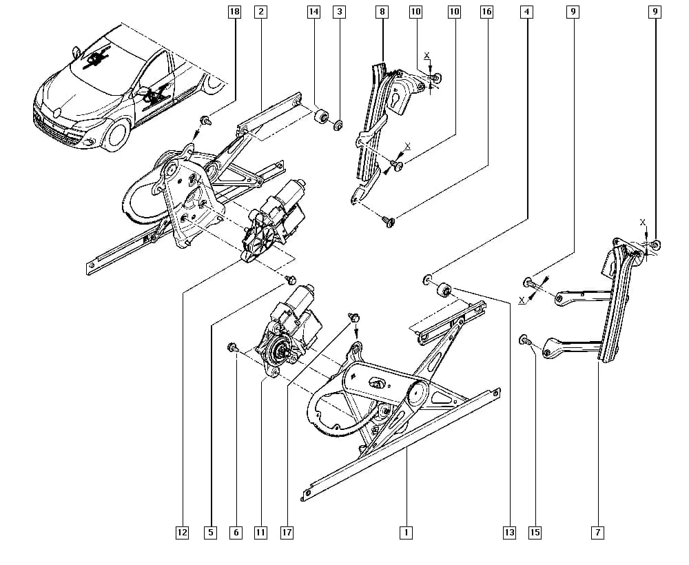 BZ00 — Bodywork › 50 Mechanisms / Electric windows