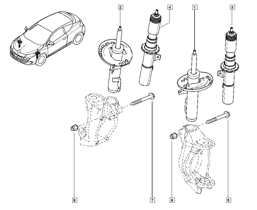 BZ0T — Manual › 32 Non bearing front elements / Shock absorber