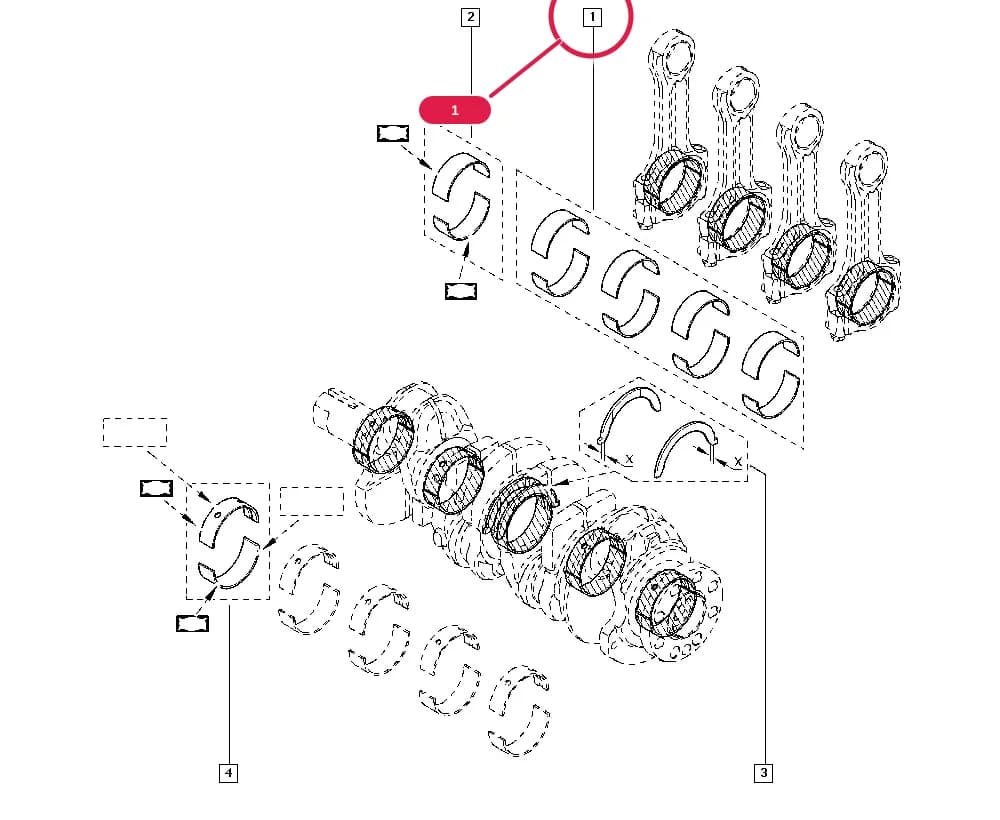 JK01 — Manual › 10 Engine / Bearing shells - Bearings