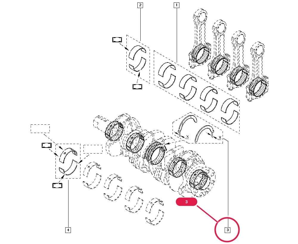 JK01 — Manual › 10 Engine / Bearing shells - Bearings