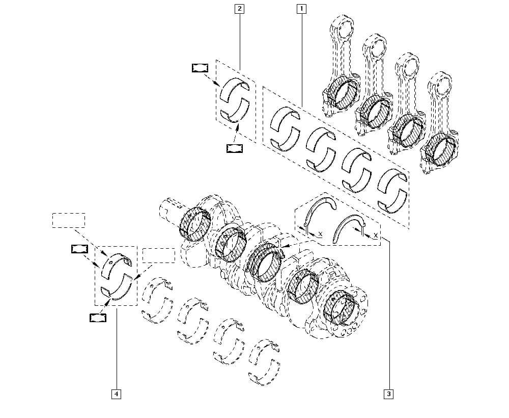 JK01 — Manual › 10 Engine / Bearing shells - Bearings