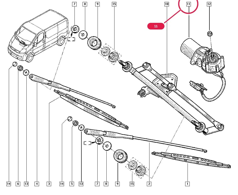 EL00 — Upholstery - Electricity › 85 Screen wipers / Wipers