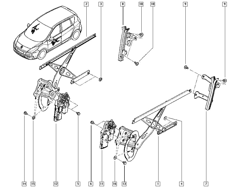 JZ00 — Bodywork › 50 Mechanisms / Electric windows