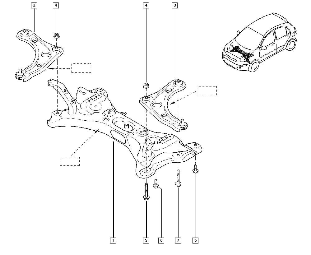 Vehicle fabrication number < 120914; Marking. = YOROZU — BDMC — Manual › 31 Front bearing elements / Front axle