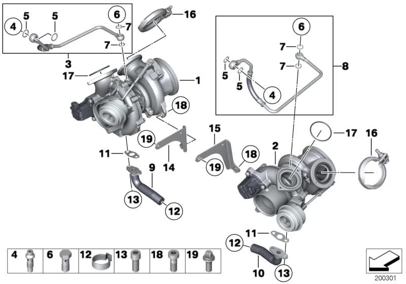 USA — 11 Engine › 11_4517 TURBO CHARGER WITH LUBRICATION