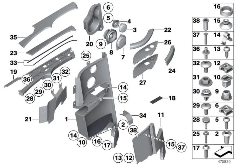 ECE — 51 Vehicle trim › 51_6719 Lateral trim panel rear