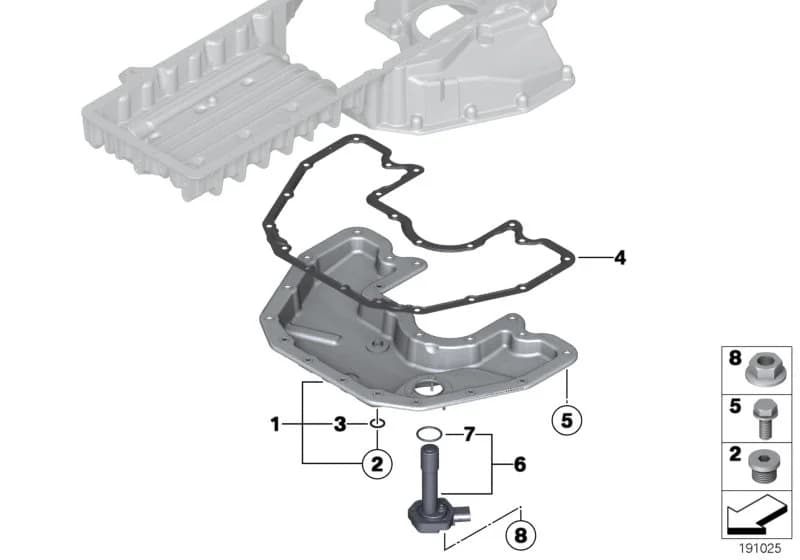 ECE — 11 Engine › 11_3428 Oil pan bottom part, oil level indicator
