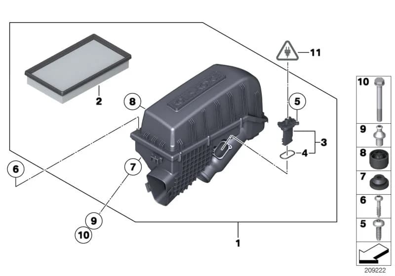 USA — 13 Fuel Preparation System › 13_1363 Intake silencer/Filter cartridge/HFM