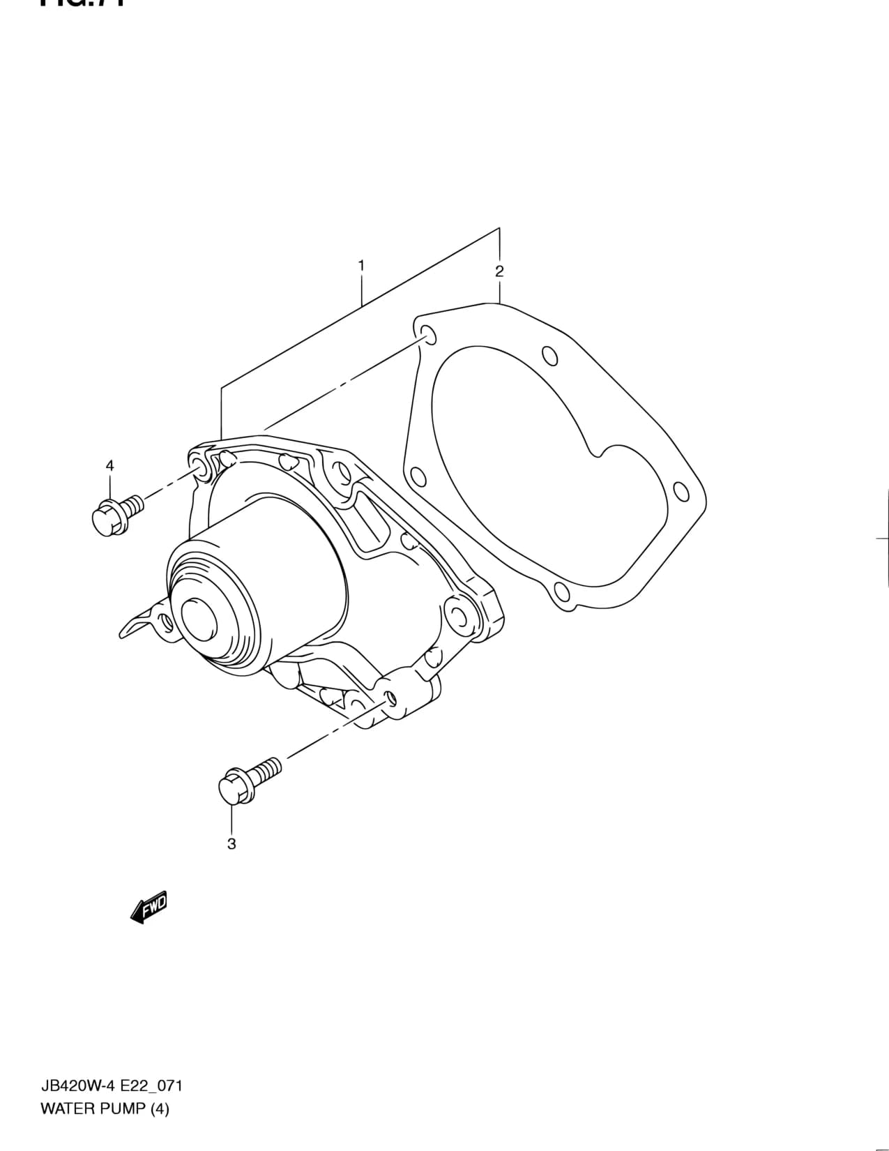 TYPE 4 TYPE 5:E05,E10,E24,E87,E96 TYPE 6:E24 TYPE 7:E05 — JB419WD-5 — Cooling › 71 - WATER PUMP (JB419WD)